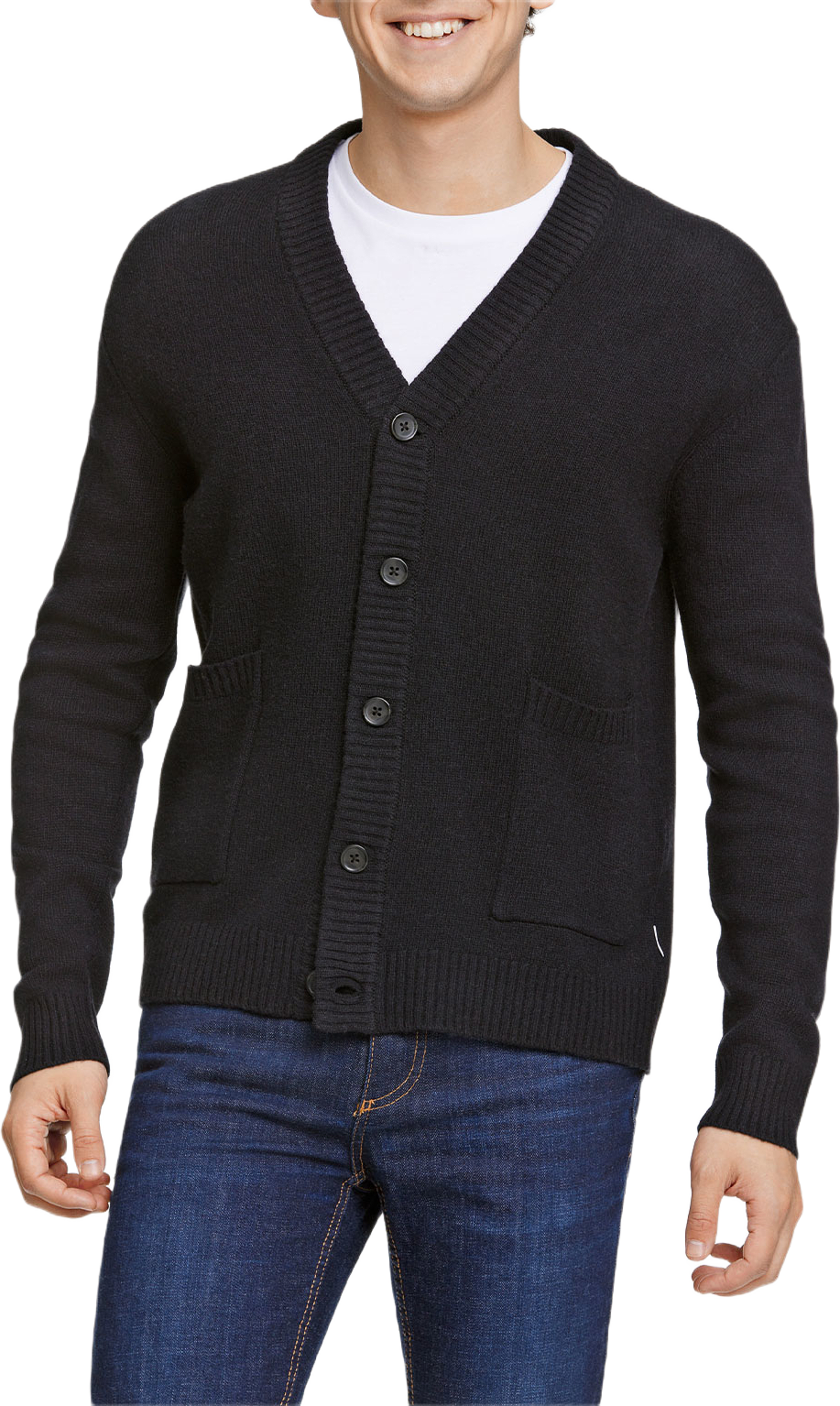 Lindbergh Lambswool button cardigan Knit, från Lindbergh, i färgen Black. Klicka för att öppna bilden i stort format