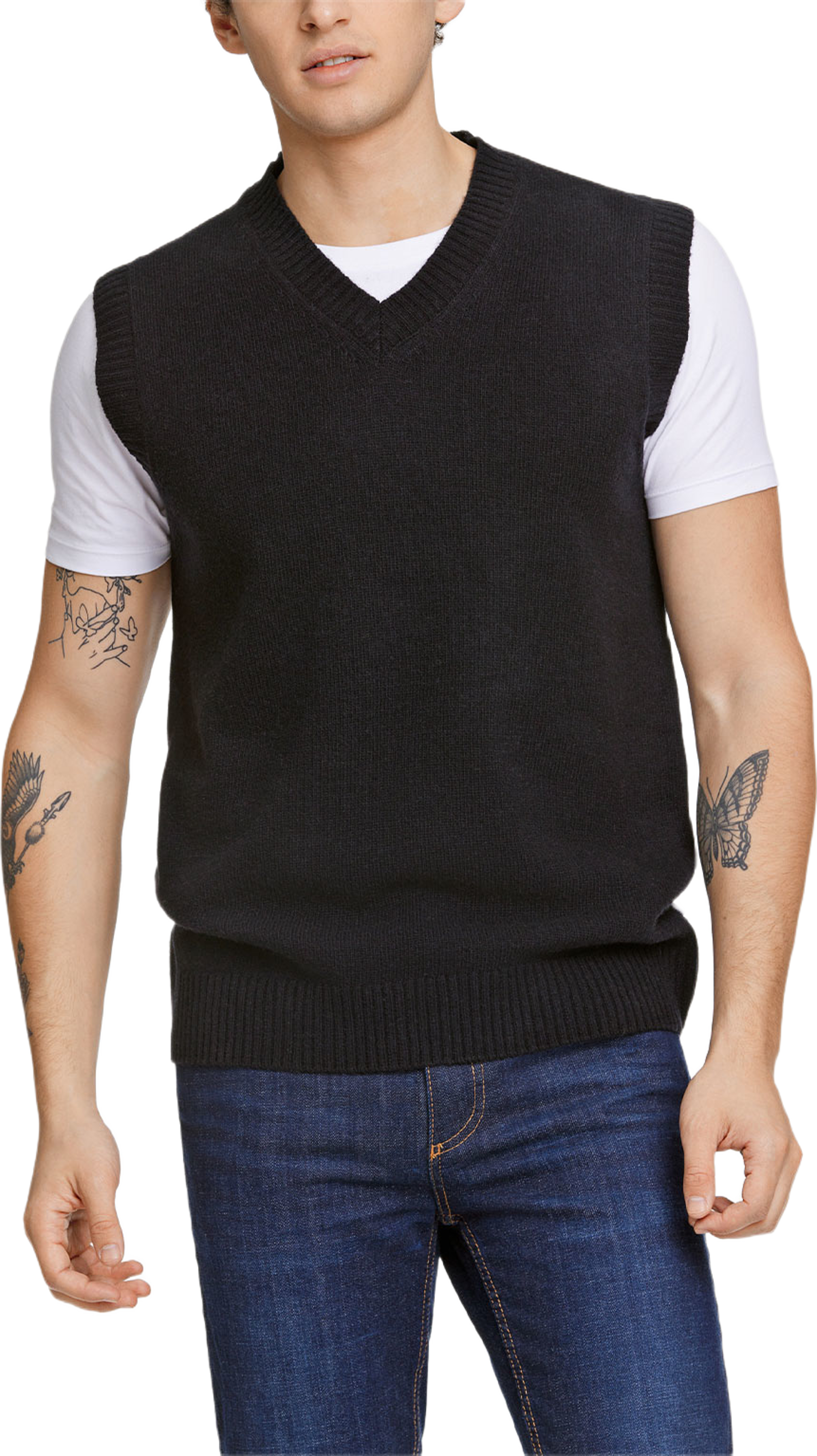 Lindbergh Lambswool v-neck slipover Knit, från Lindbergh, i färgen Black. Klicka för att öppna bilden i stort format