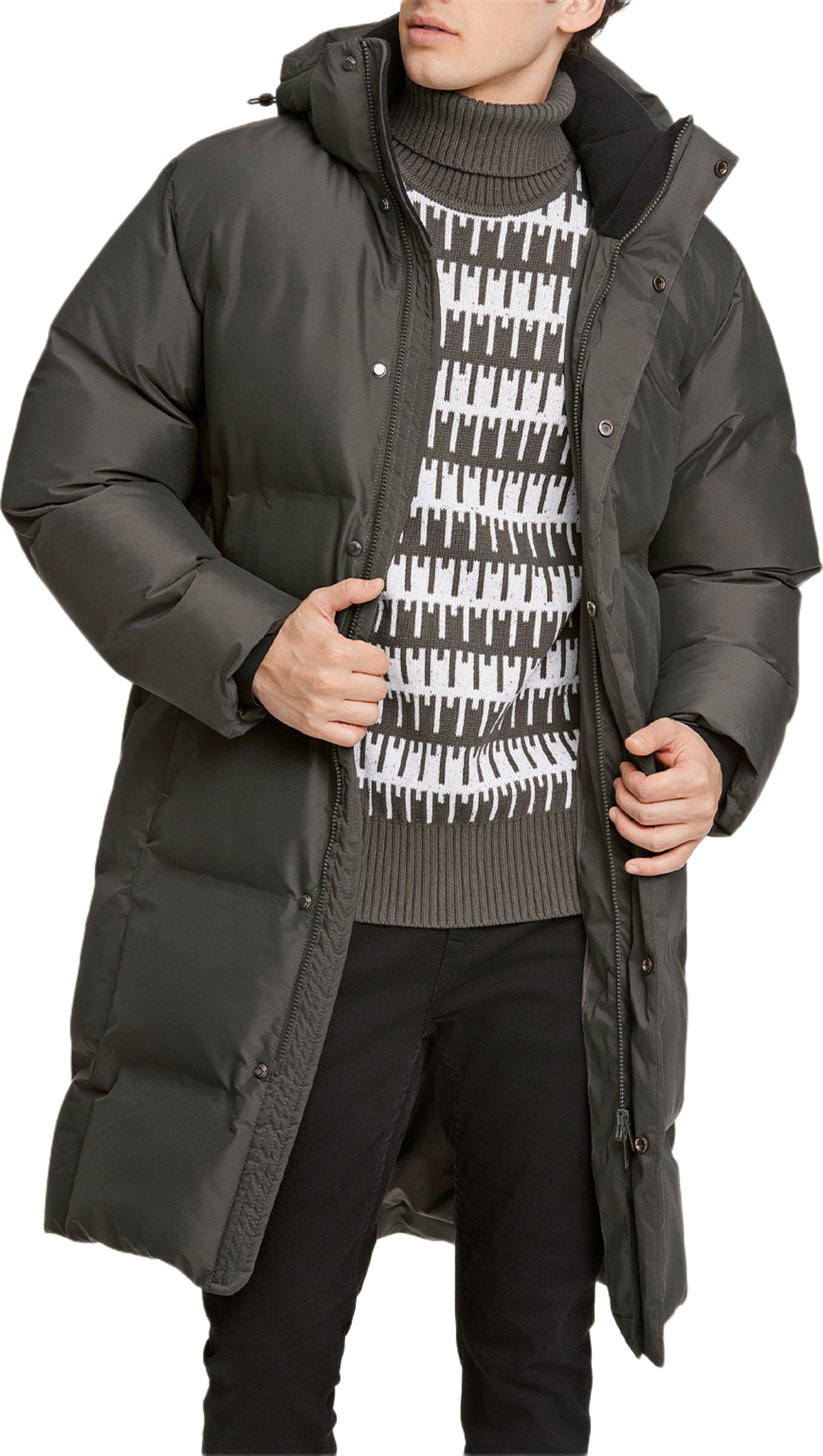 Lindbergh Recycled padded Coat, från Lindbergh, i färgen Deep Army. Klicka för att öppna bilden i stort format