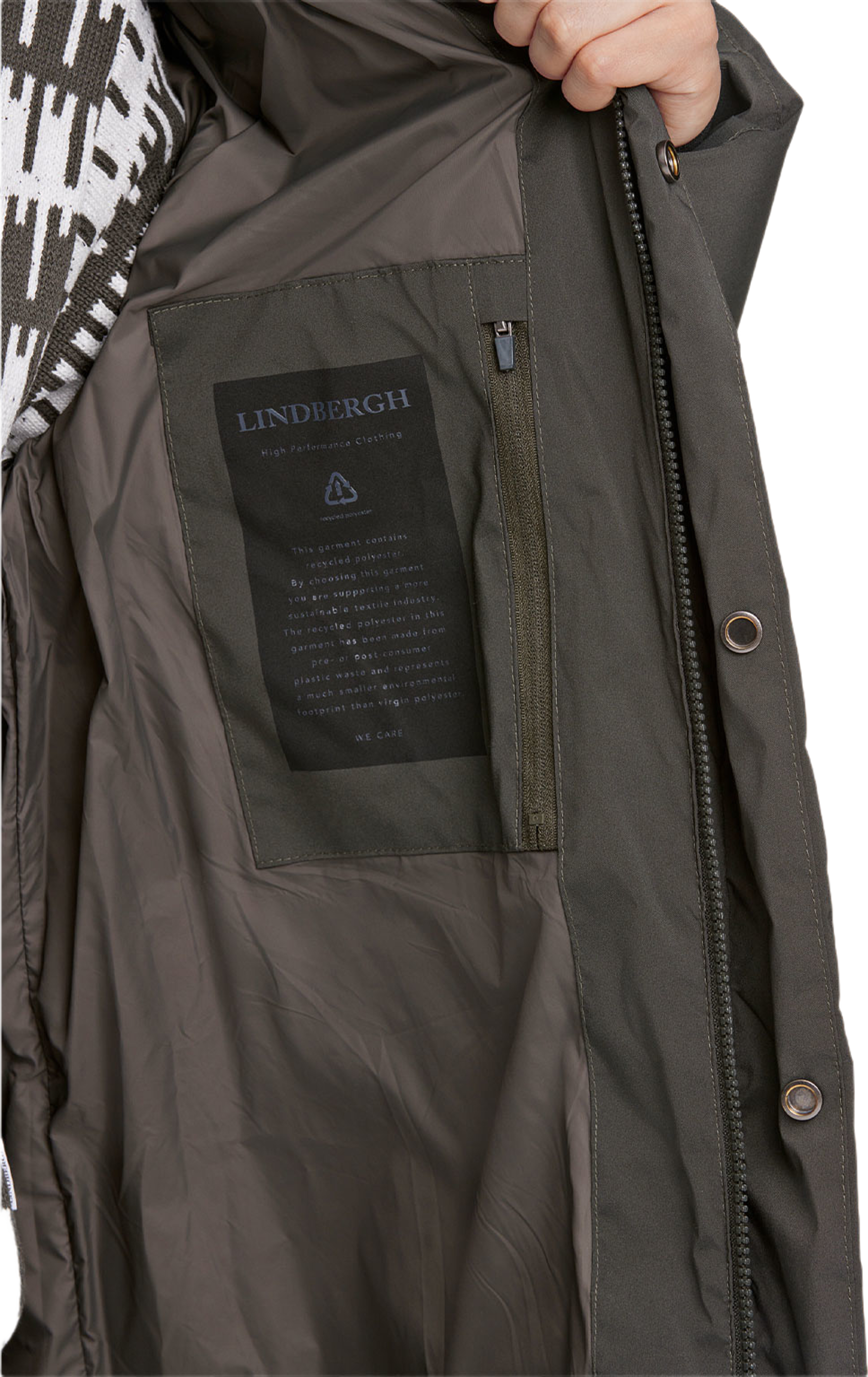 Lindbergh Recycled padded Coat, från Lindbergh, i färgen Deep Army. Klicka för att öppna bilden i stort format
