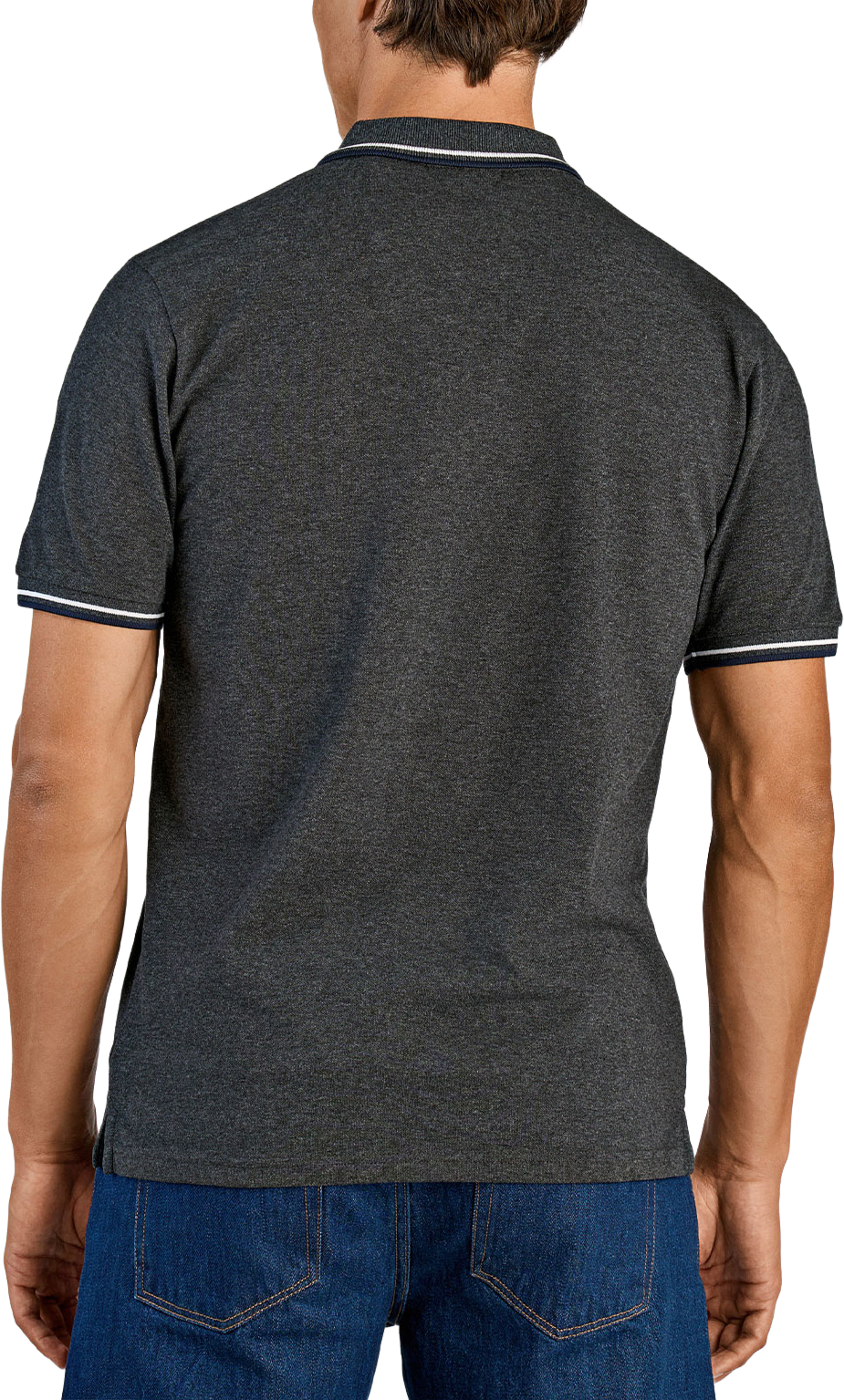Polo Shirt With Zip, från Lindbergh, i färgen Charcoal. Klicka för att öppna bilden i stort format