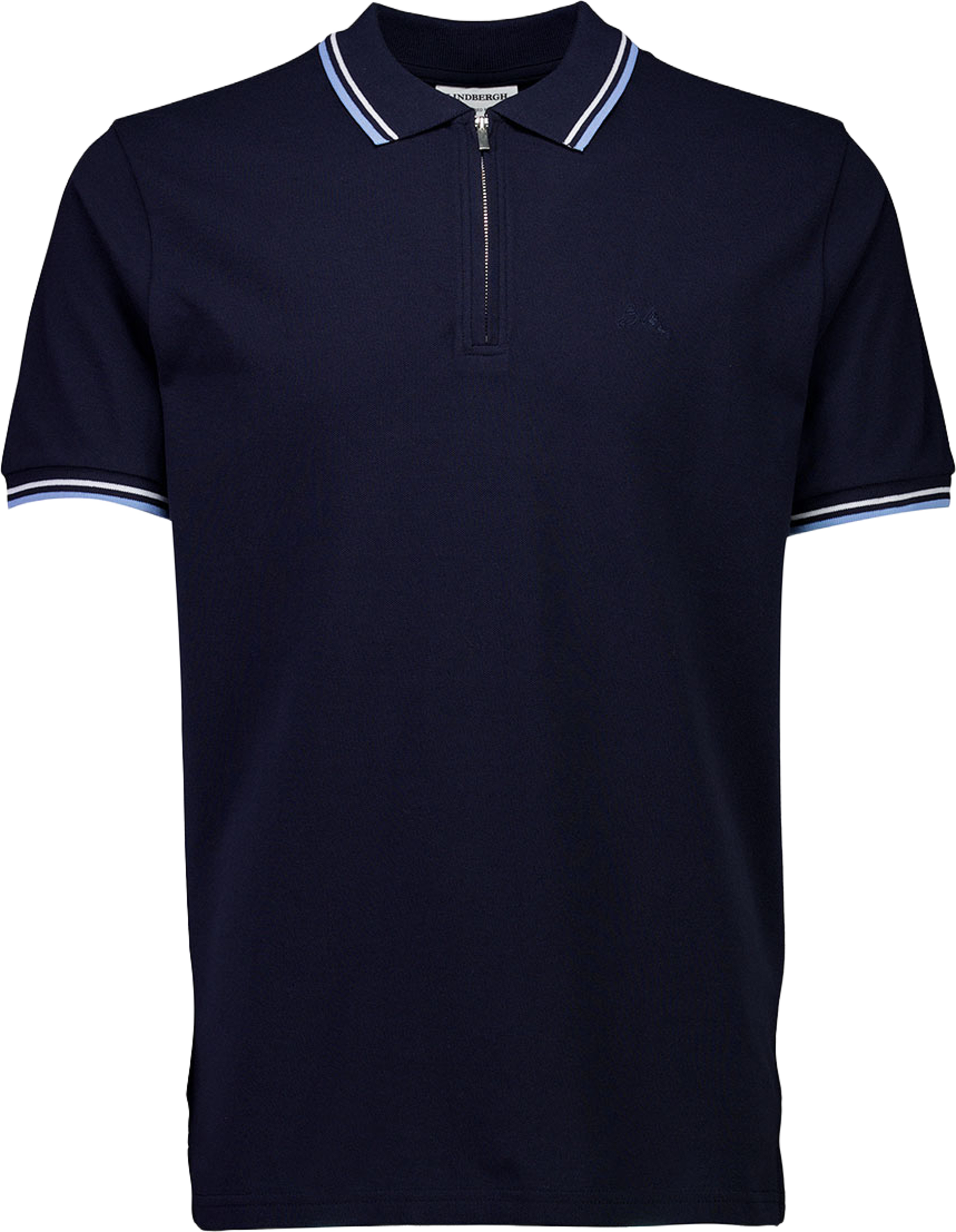 Polo Shirt With Zip, från Lindbergh, i färgen Navy. Klicka för att öppna bilden i stort format