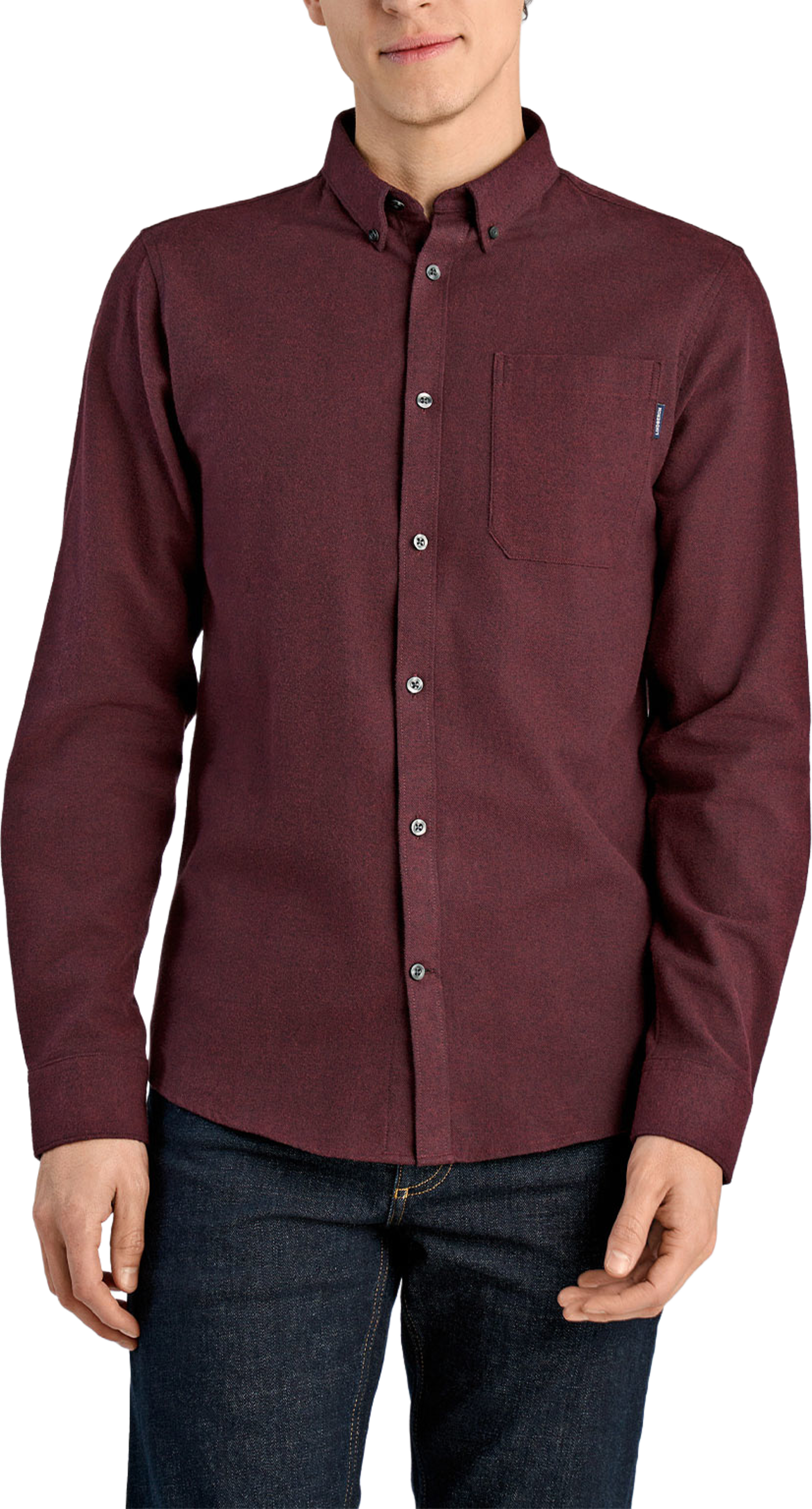 Lindbergh Brushed twill Shirt L/S, från Lindbergh, i färgen Dk Bordeaux. Klicka för att öppna bilden i stort format
