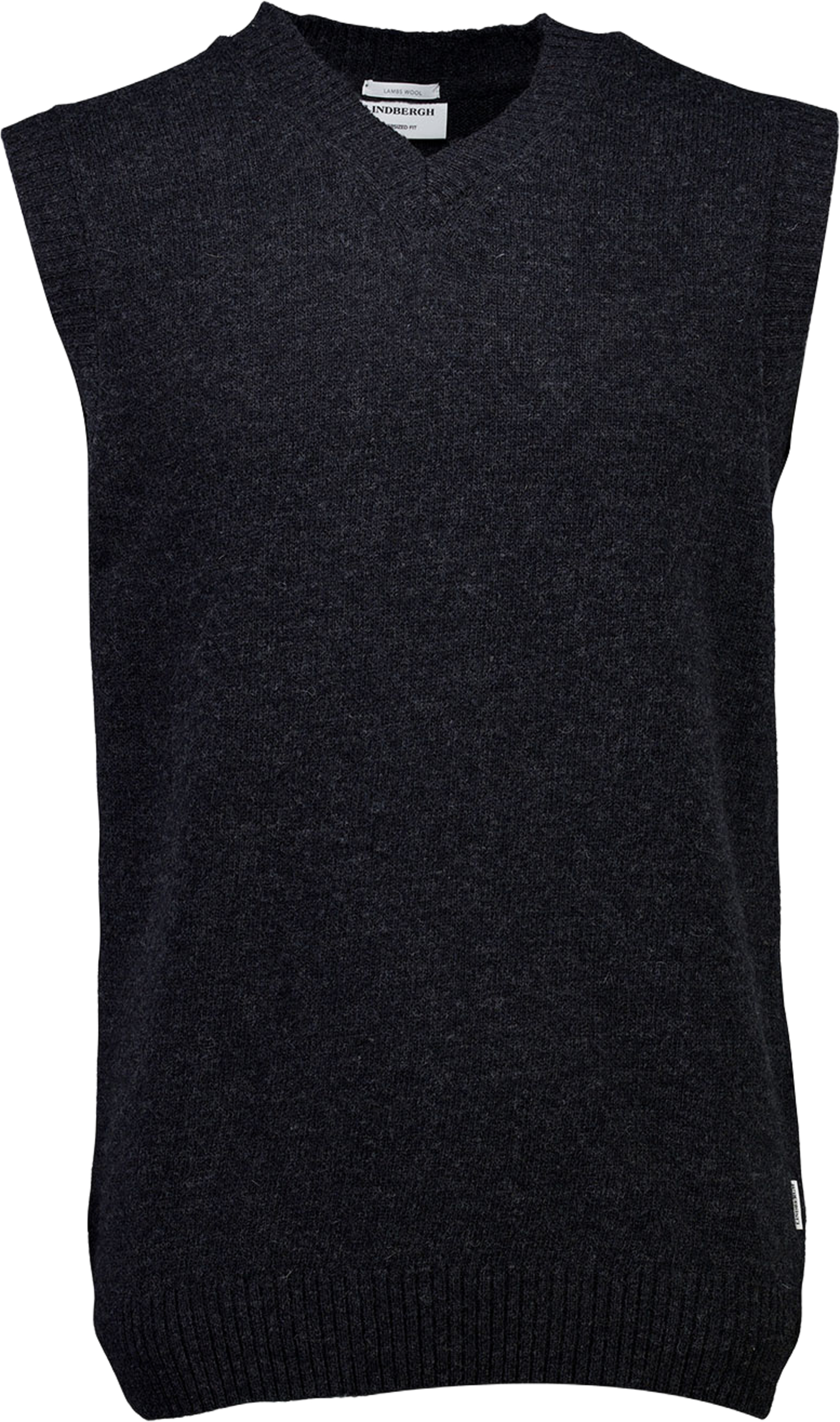 Lindbergh Lambswool v-neck slipover Knit, från Lindbergh, i färgen Charcoal Mel. Klicka för att öppna bilden i stort format