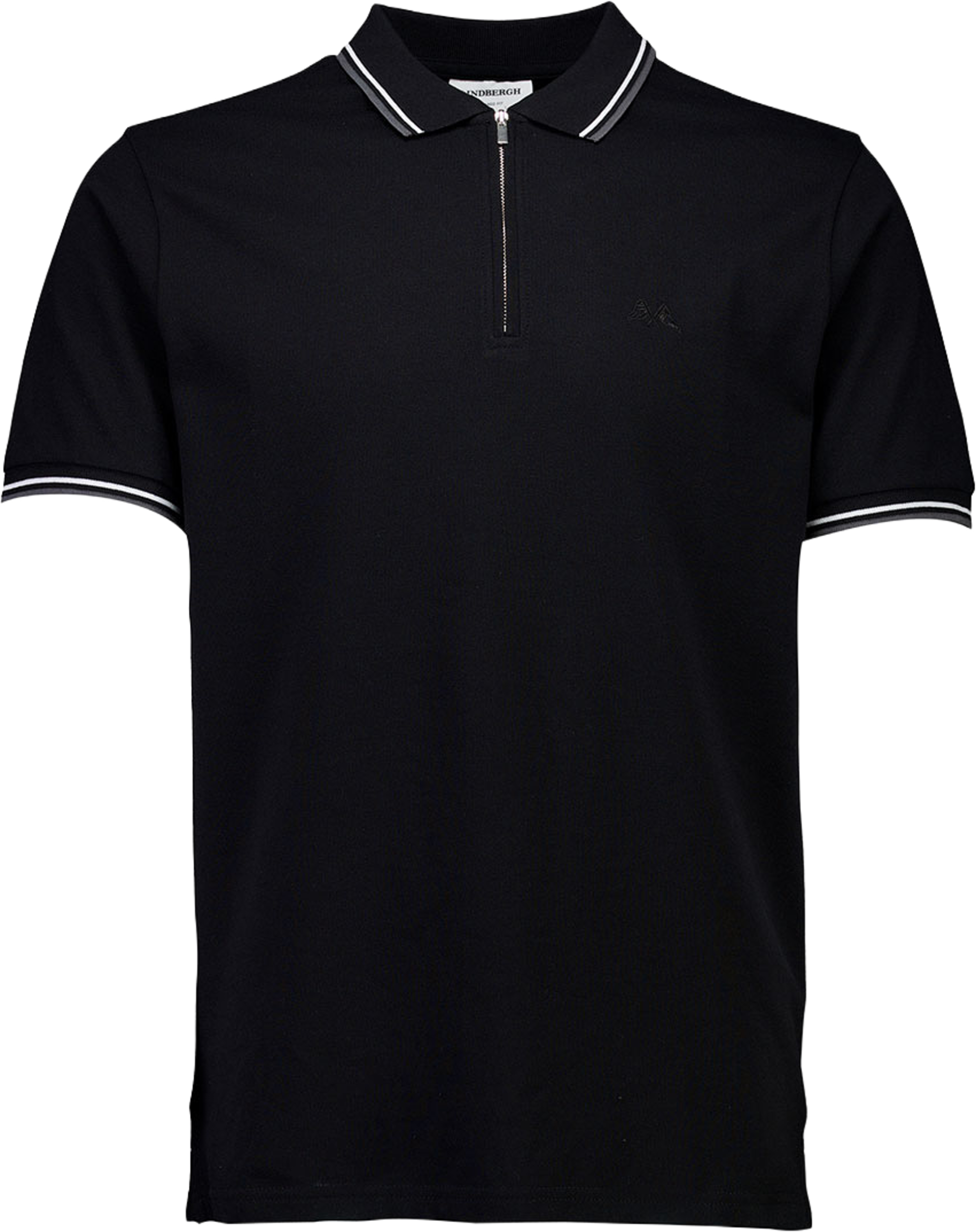 Polo Shirt With Zip, från Lindbergh, i färgen Black. Klicka för att öppna bilden i stort format