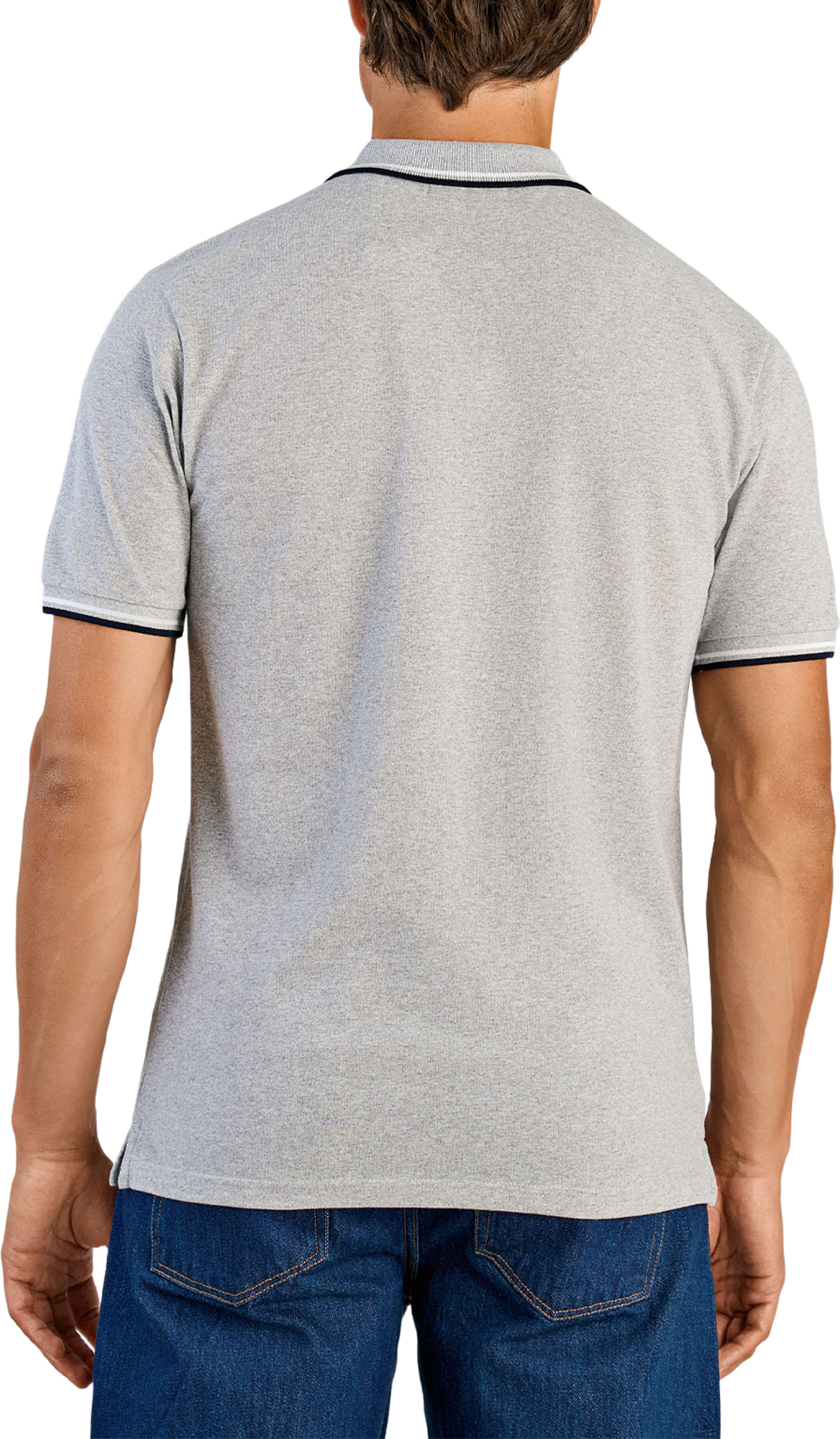 Polo Shirt With Zip, från Lindbergh, i färgen Lt Grey. Klicka för att öppna bilden i stort format