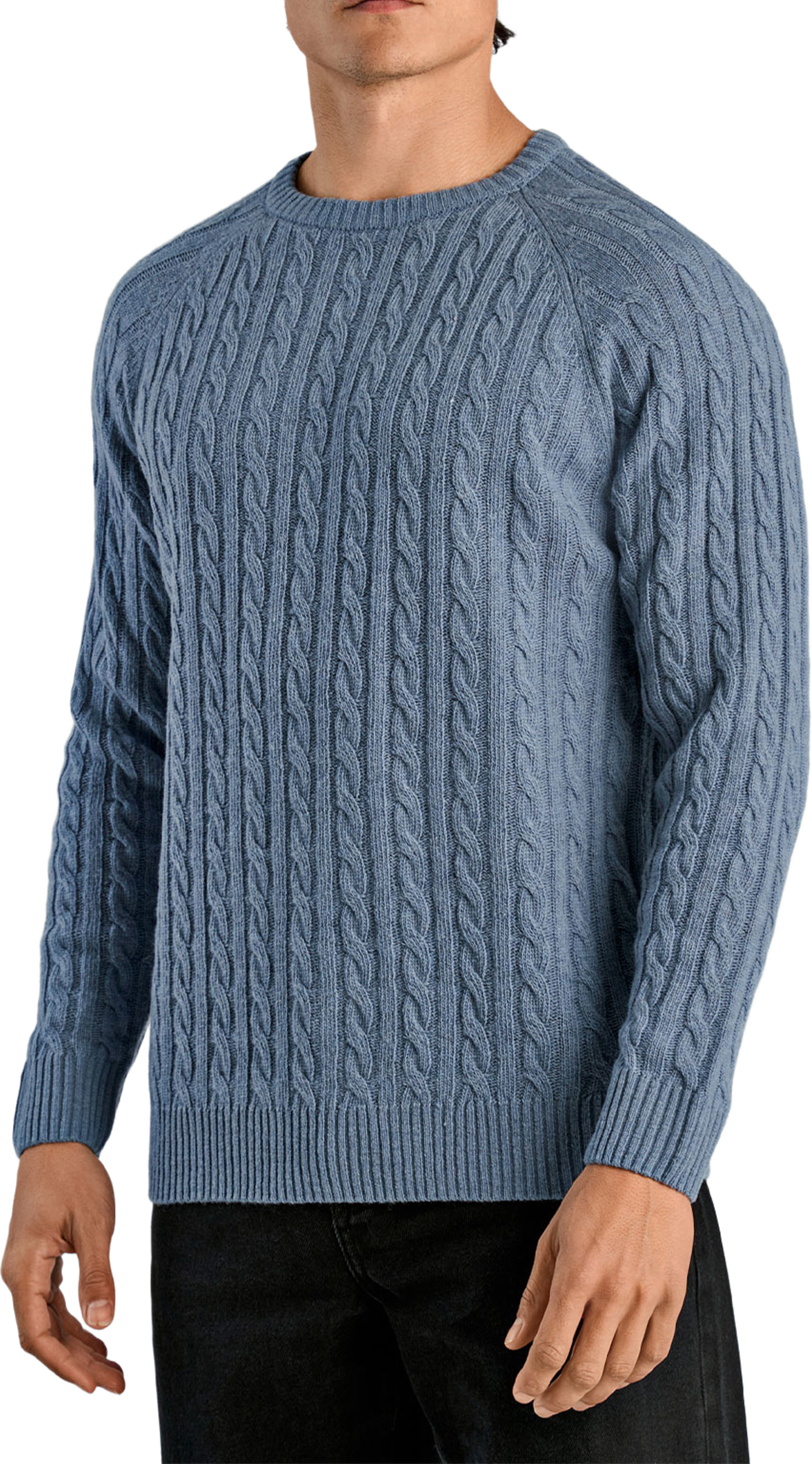 Lindbergh Lambswool raglan Knit, från Lindbergh, i färgen Blue Ice Mel. Klicka för att öppna bilden i stort format
