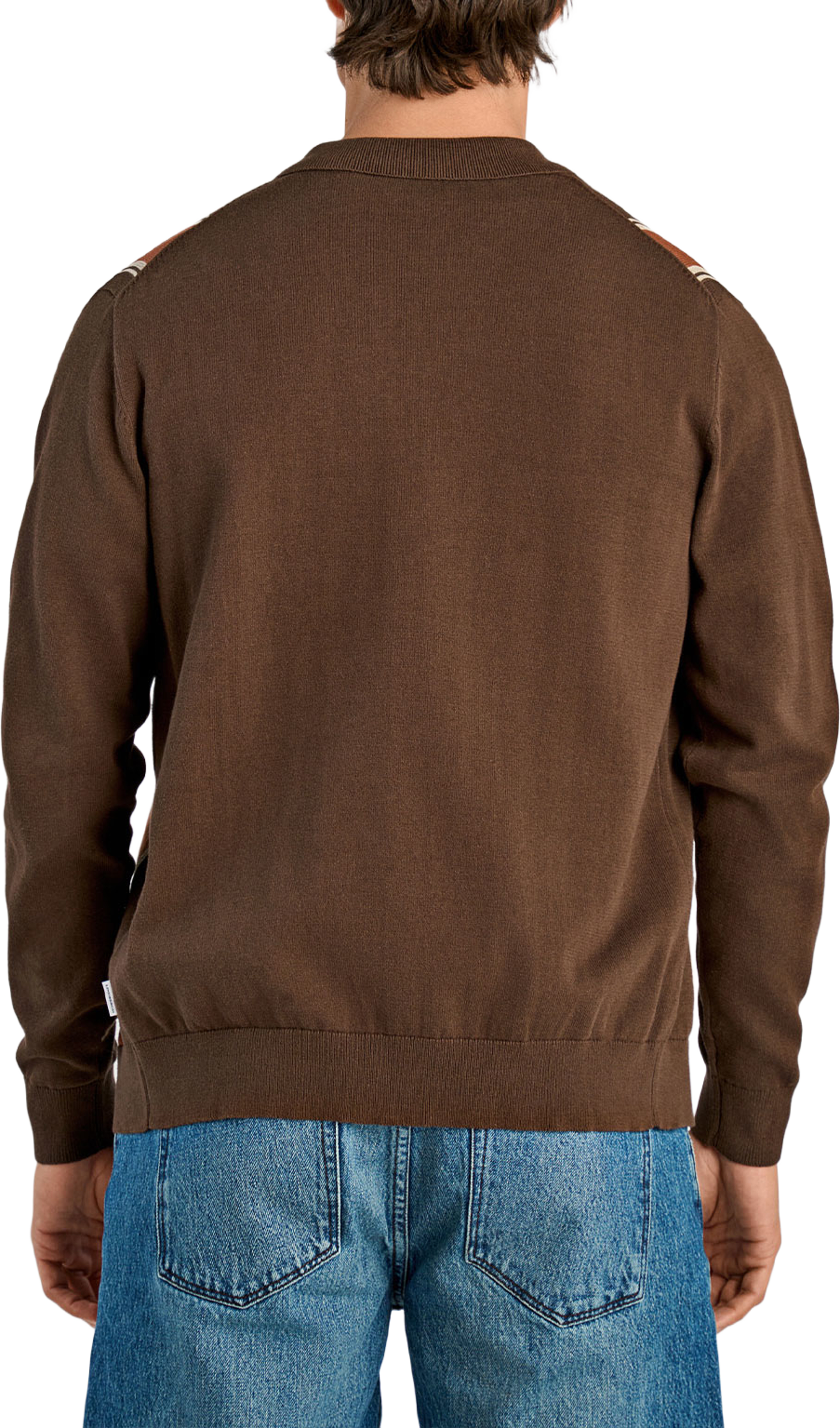 Lindbergh Knitted polo cardigan L/S Knit, från Lindbergh, i färgen Brown Copper. Klicka för att öppna bilden i stort format