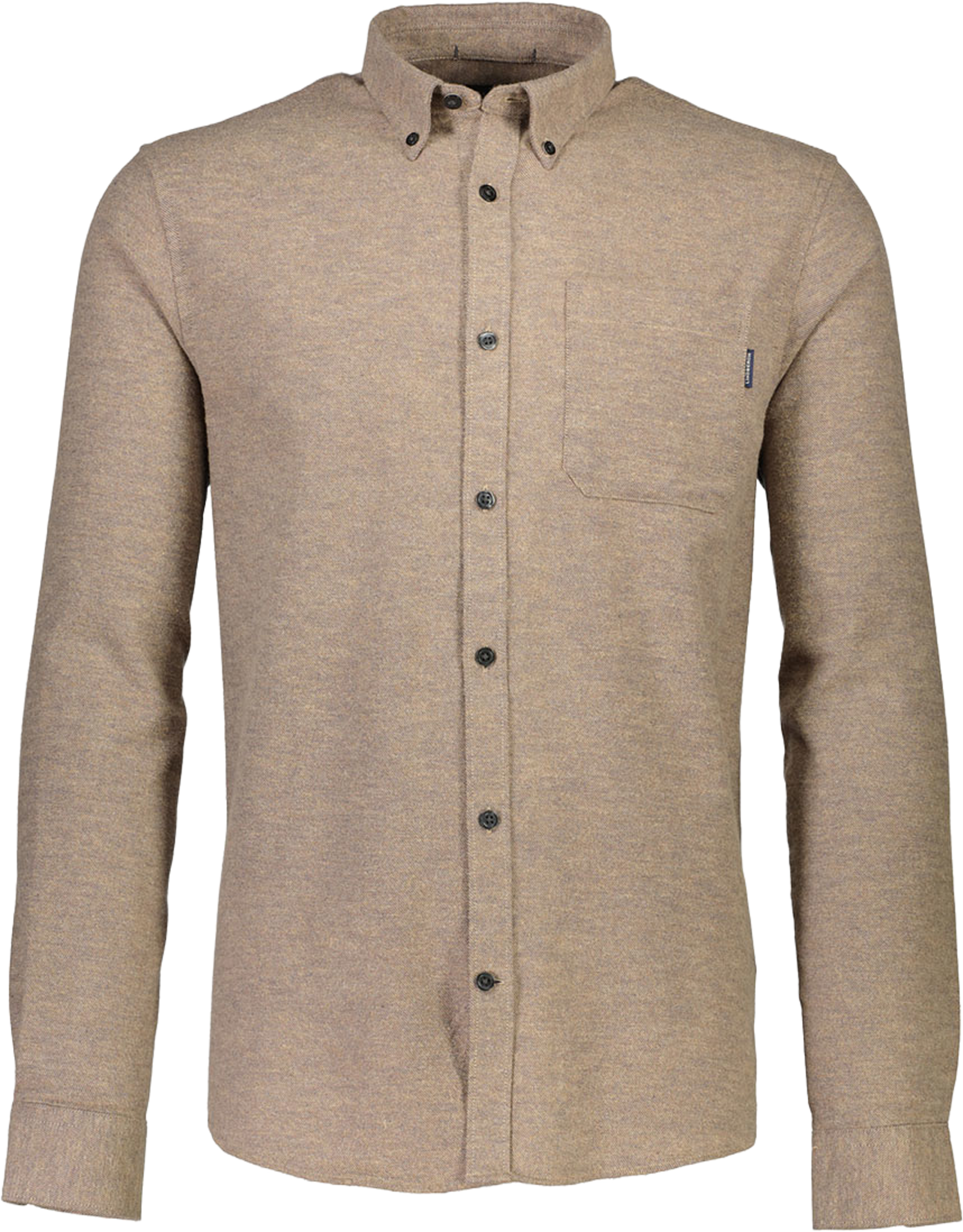 Lindbergh Brushed cotton shirt L/S Shirt L/S, från Lindbergh, i färgen Mid Brown. Klicka för att öppna bilden i stort format
