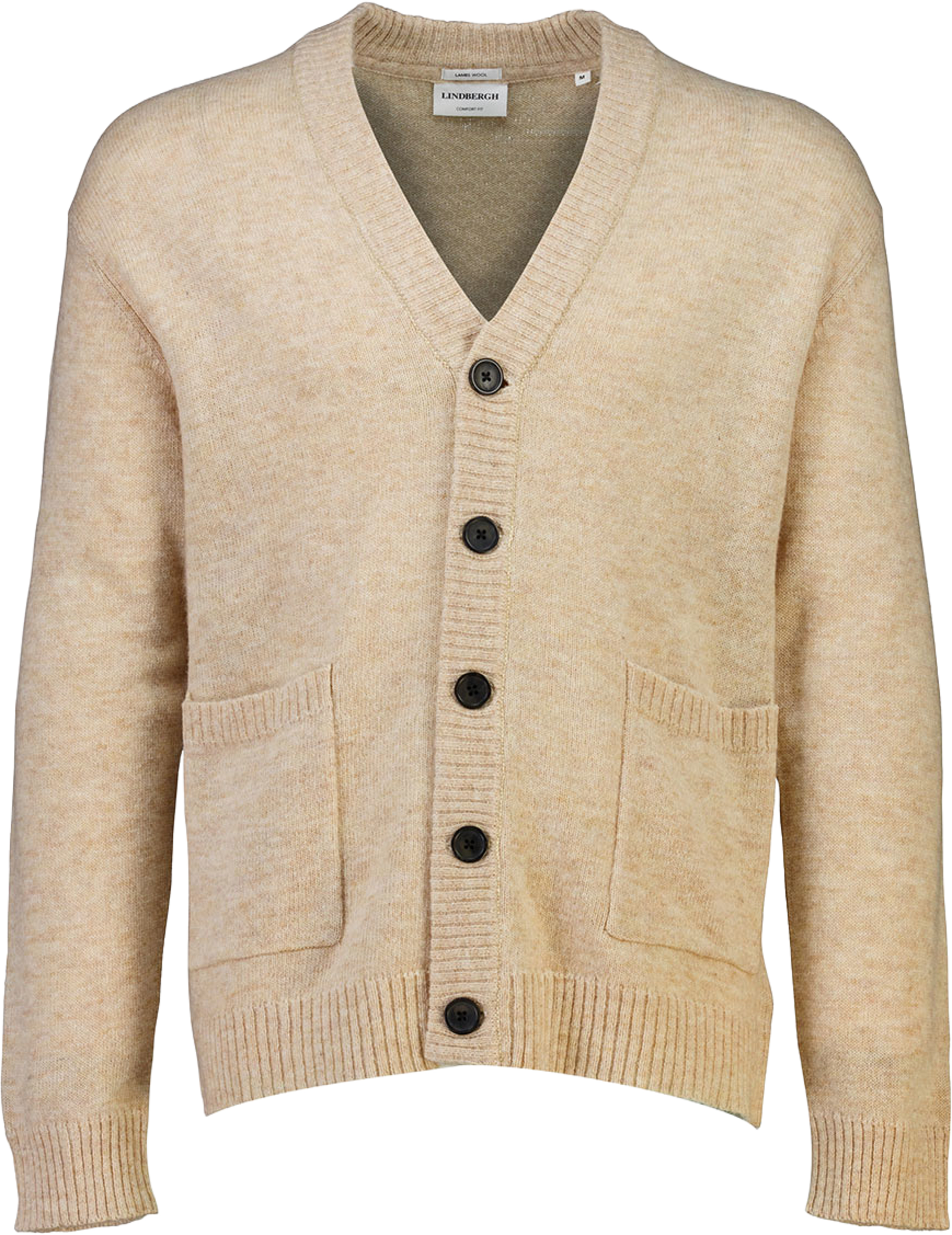 Lindbergh Lambswool button cardigan Knit, från Lindbergh, i färgen Lt Sand Mel. Klicka för att öppna bilden i stort format