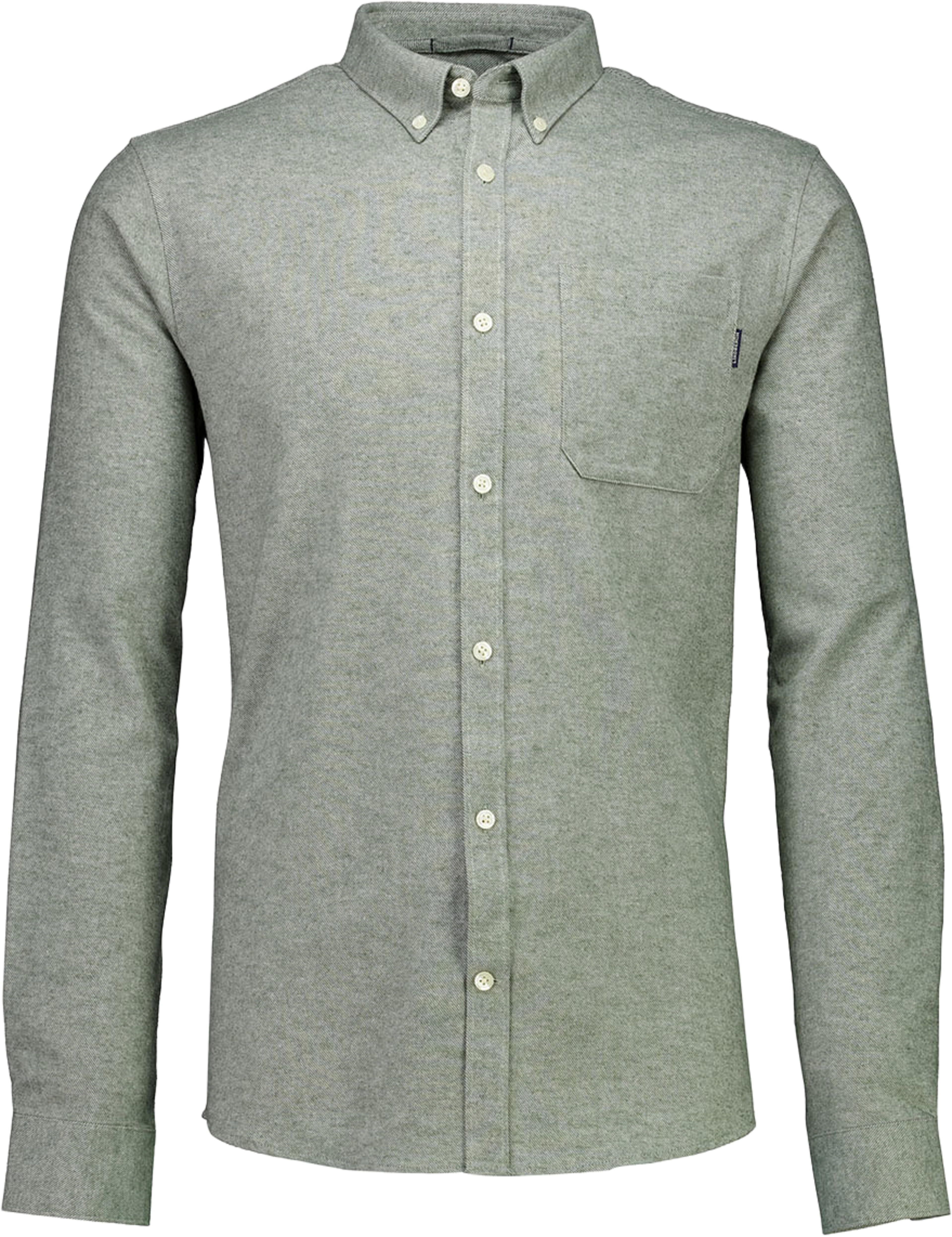 Lindbergh Brushed cotton shirt L/S Shirt L/S, från Lindbergh, i färgen Lt Army. Klicka för att öppna bilden i stort format