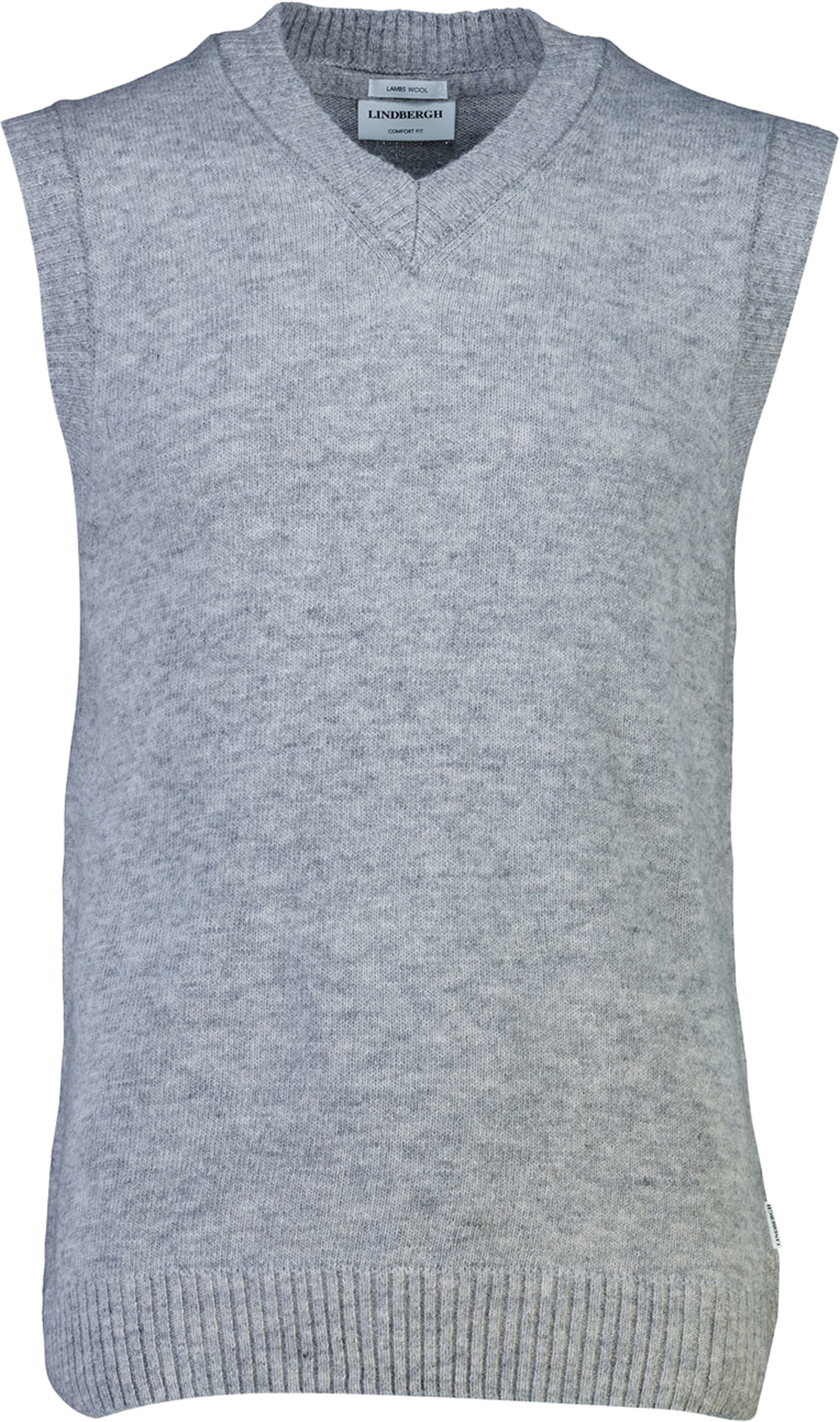 Lindbergh Lambswool v-neck slipover Knit, från Lindbergh, i färgen Mid Grey Mel. Klicka för att öppna bilden i stort format