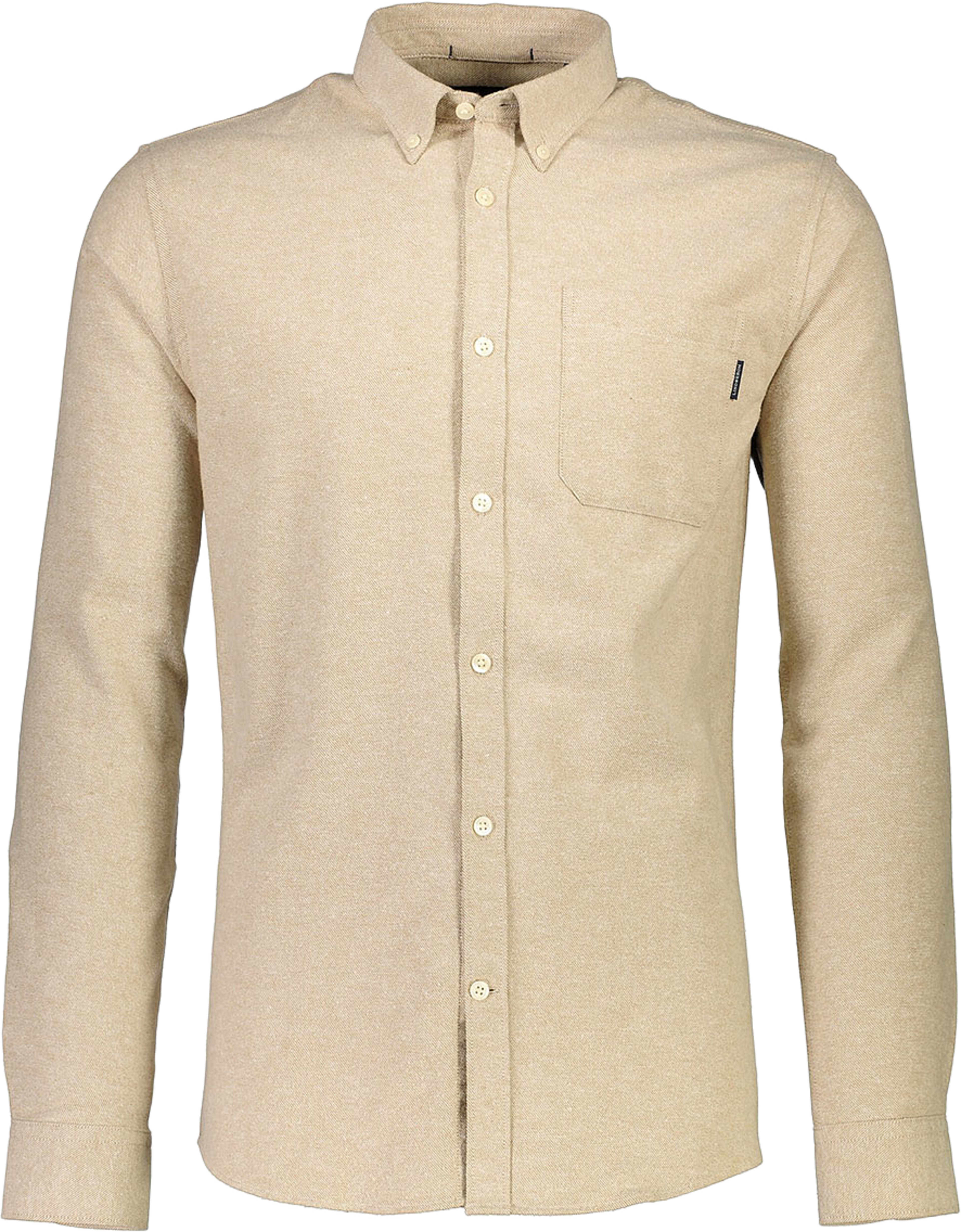 Lindbergh Brushed cotton shirt L/S Shirt L/S, från Lindbergh, i färgen Sand. Klicka för att öppna bilden i stort format