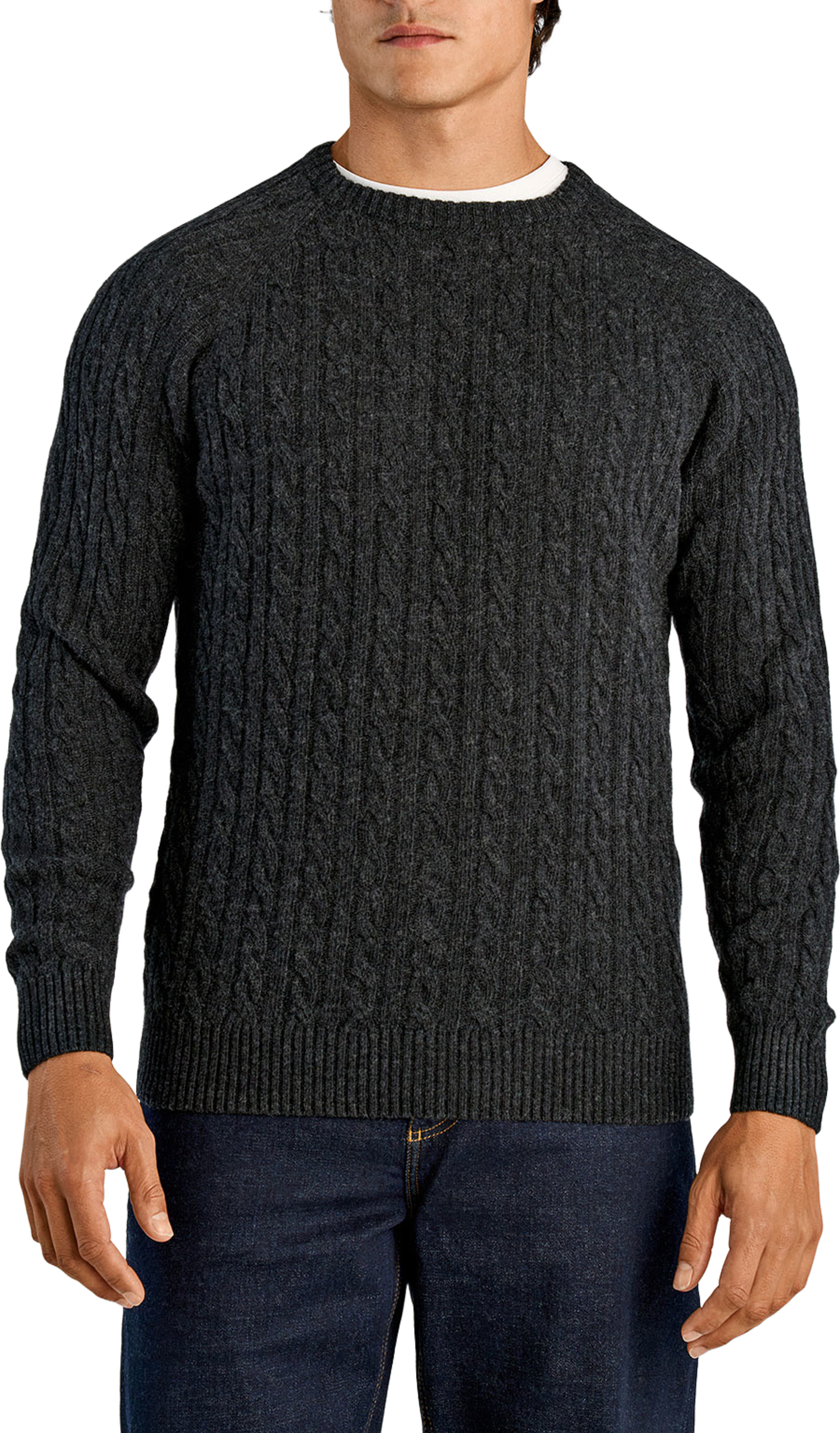 Lindbergh Lambswool raglan Knit, från Lindbergh, i färgen Charcoal Mel. Klicka för att öppna bilden i stort format