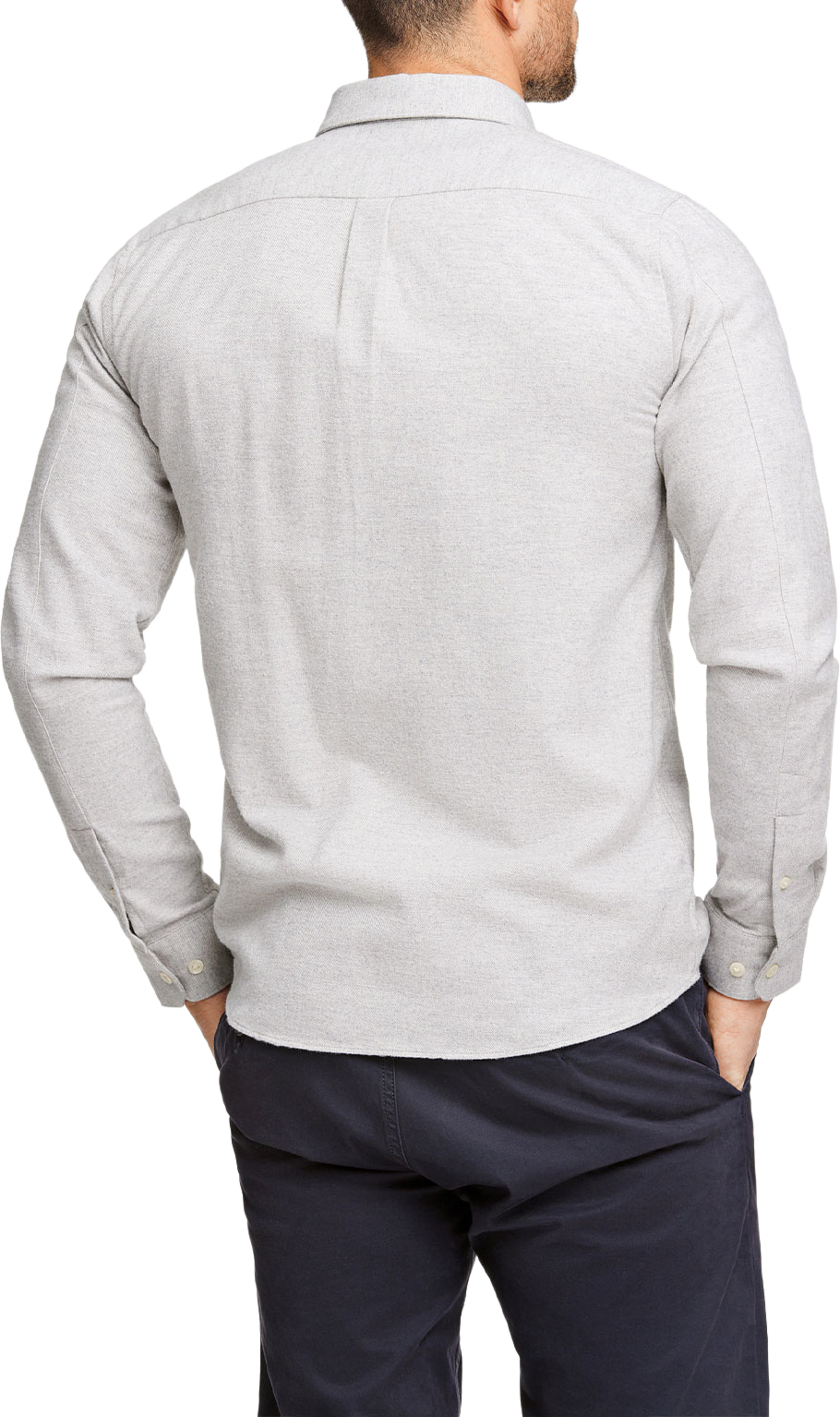 Lindbergh Brushed cotton shirt L/S Shirt L/S, från Lindbergh, i färgen Lt Grey. Klicka för att öppna bilden i stort format