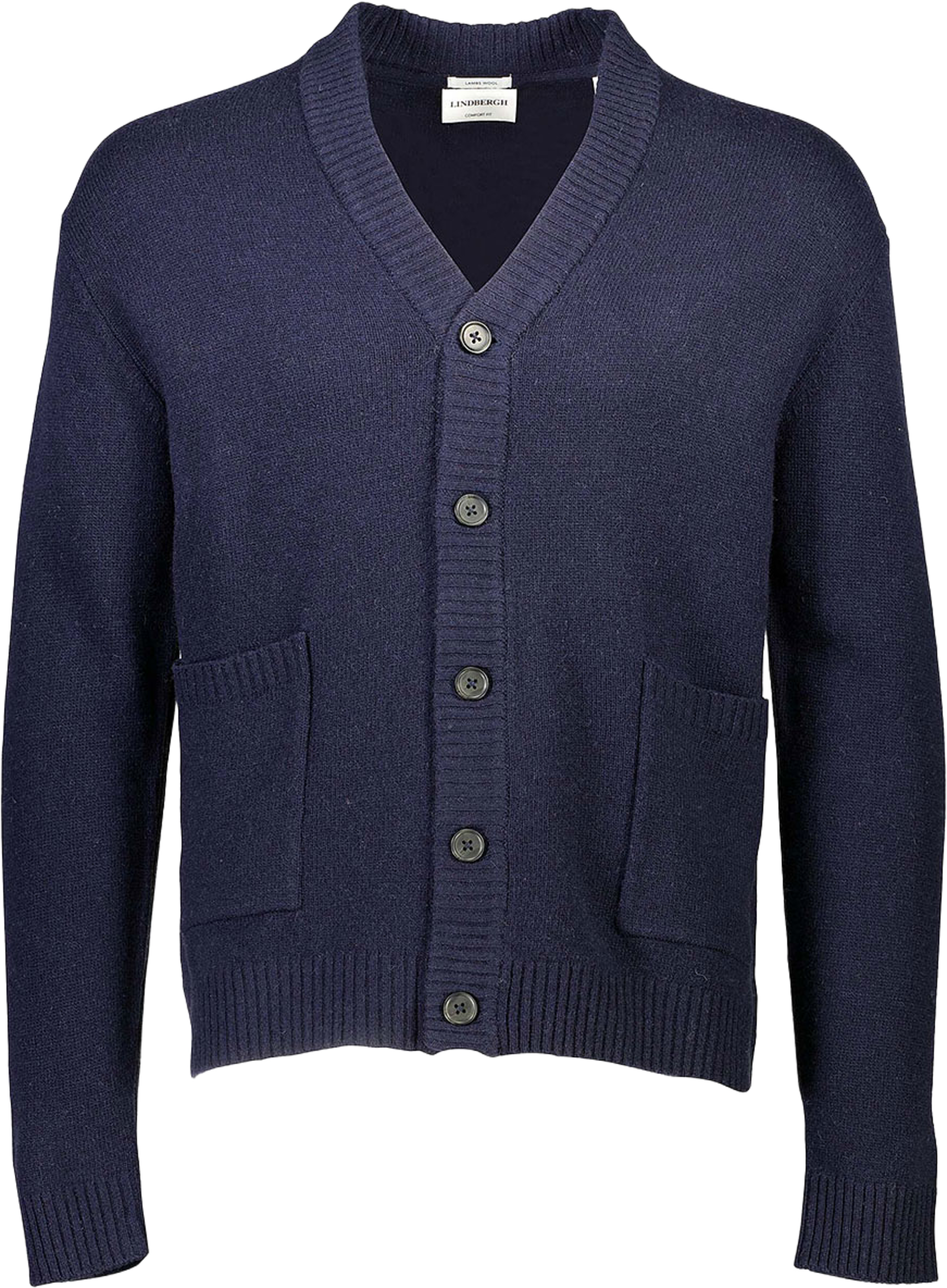 Lindbergh Lambswool button cardigan Knit, från Lindbergh, i färgen Navy. Klicka för att öppna bilden i stort format