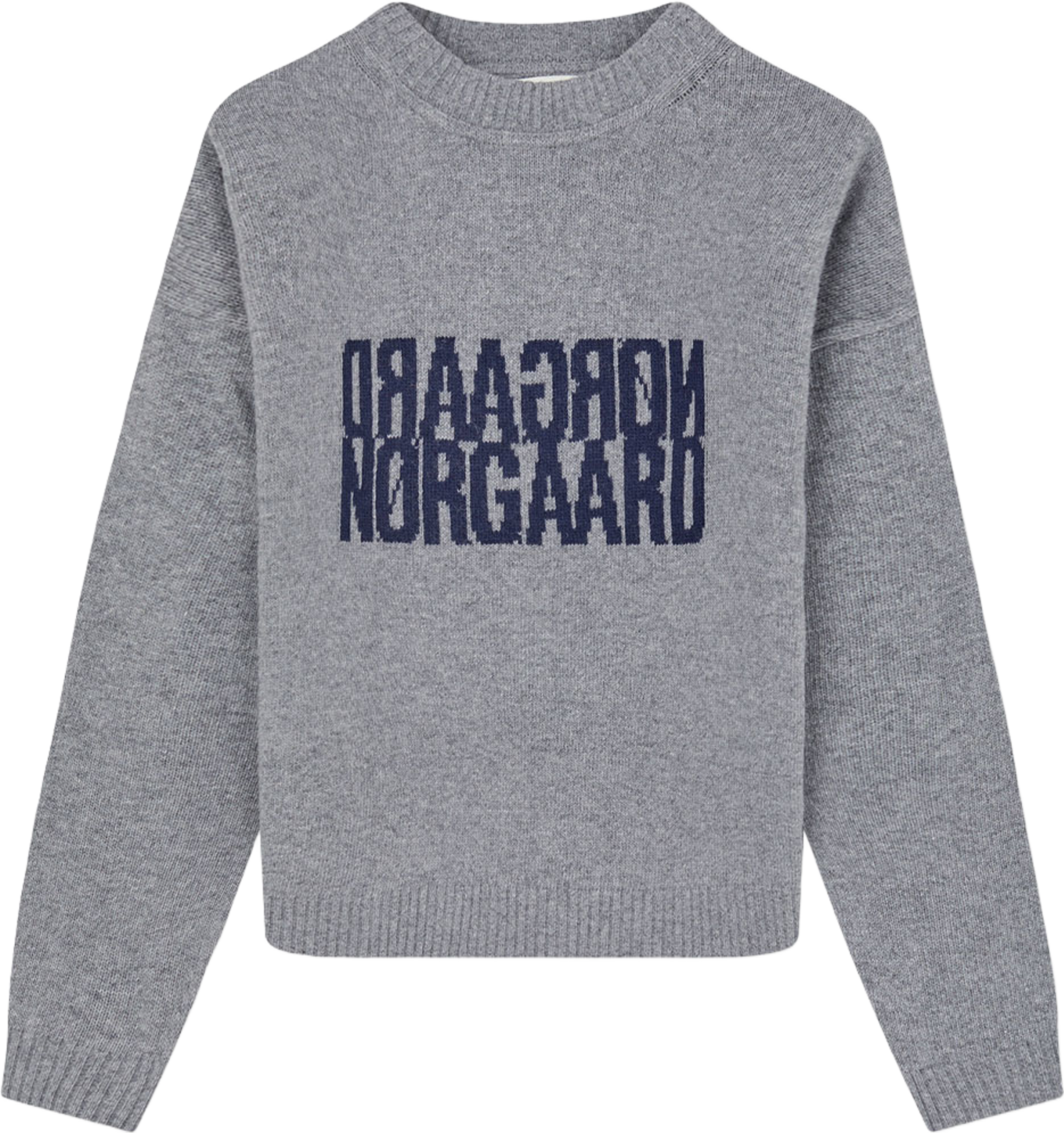 Yota Knit Tilona Sweater, från Mads Nørgaard, i färgen Mid Grey Melange/Parisian Nigh. Klicka för att öppna bilden i stort format