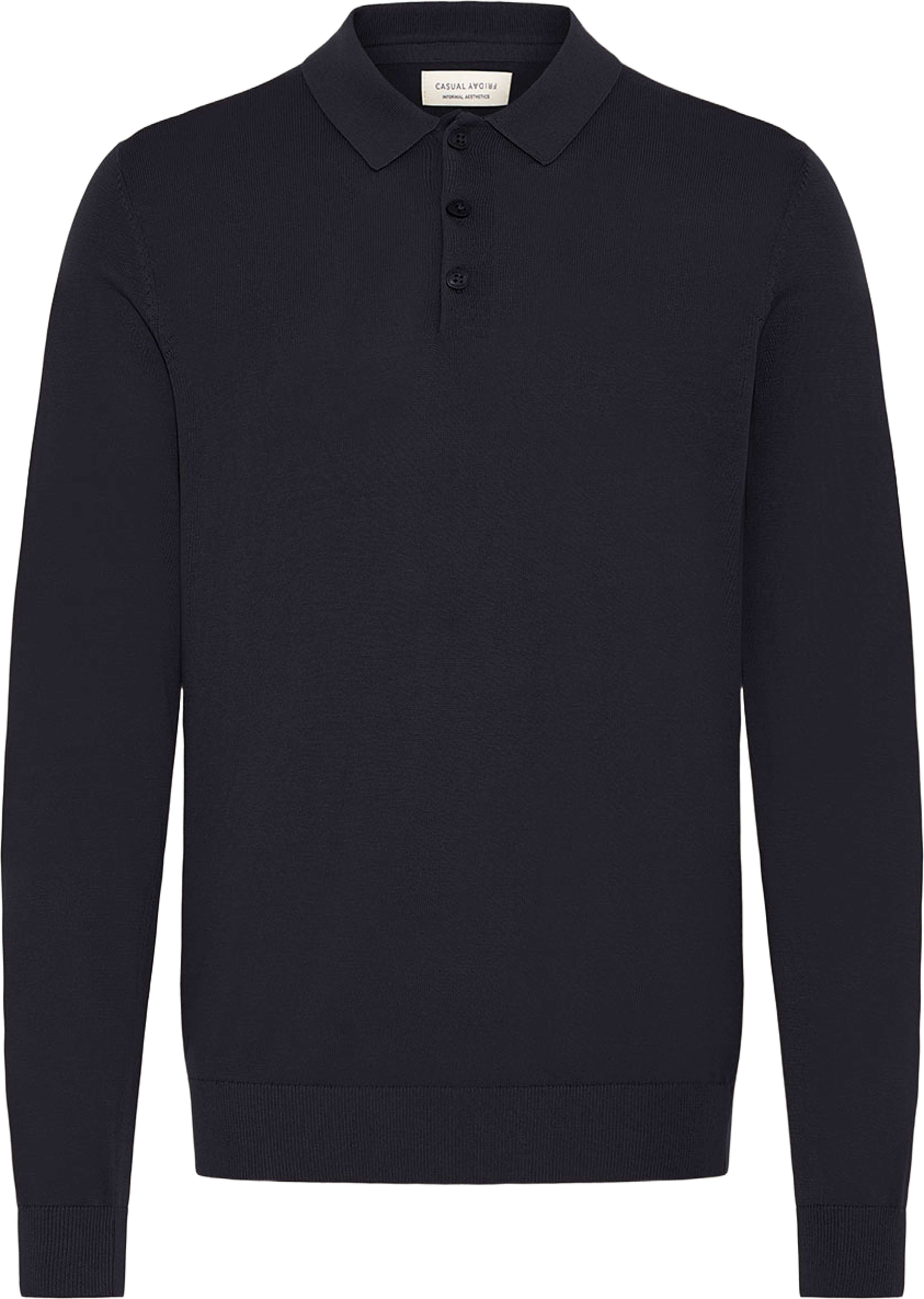 Cfosvald Knitted Polo Pullover, från Casual Friday, i färgen Dark Navy. Klicka för att öppna bilden i stort format