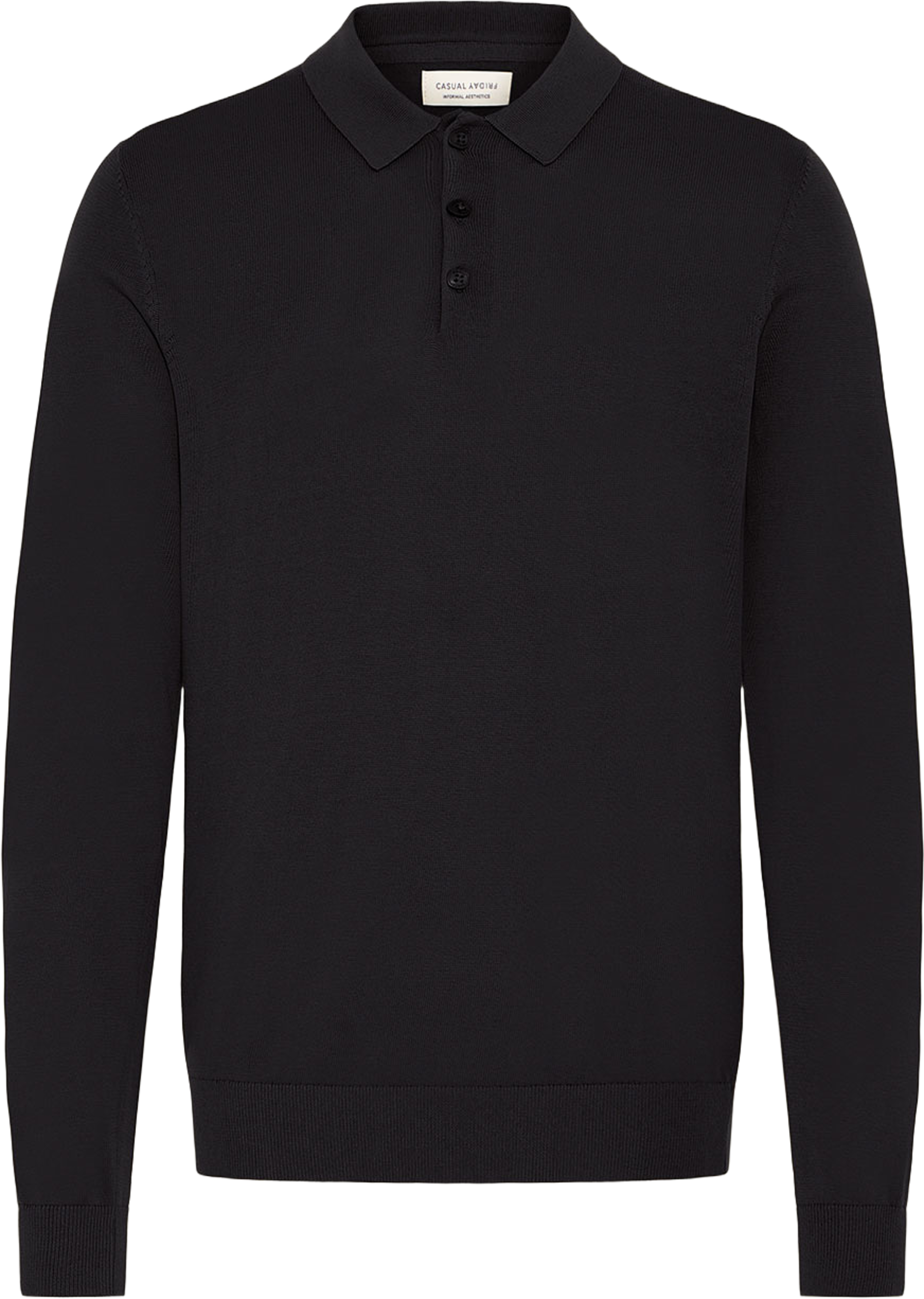 Cfosvald Knitted Polo Pullover, från Casual Friday, i färgen Black Beauty. Klicka för att öppna bilden i stort format