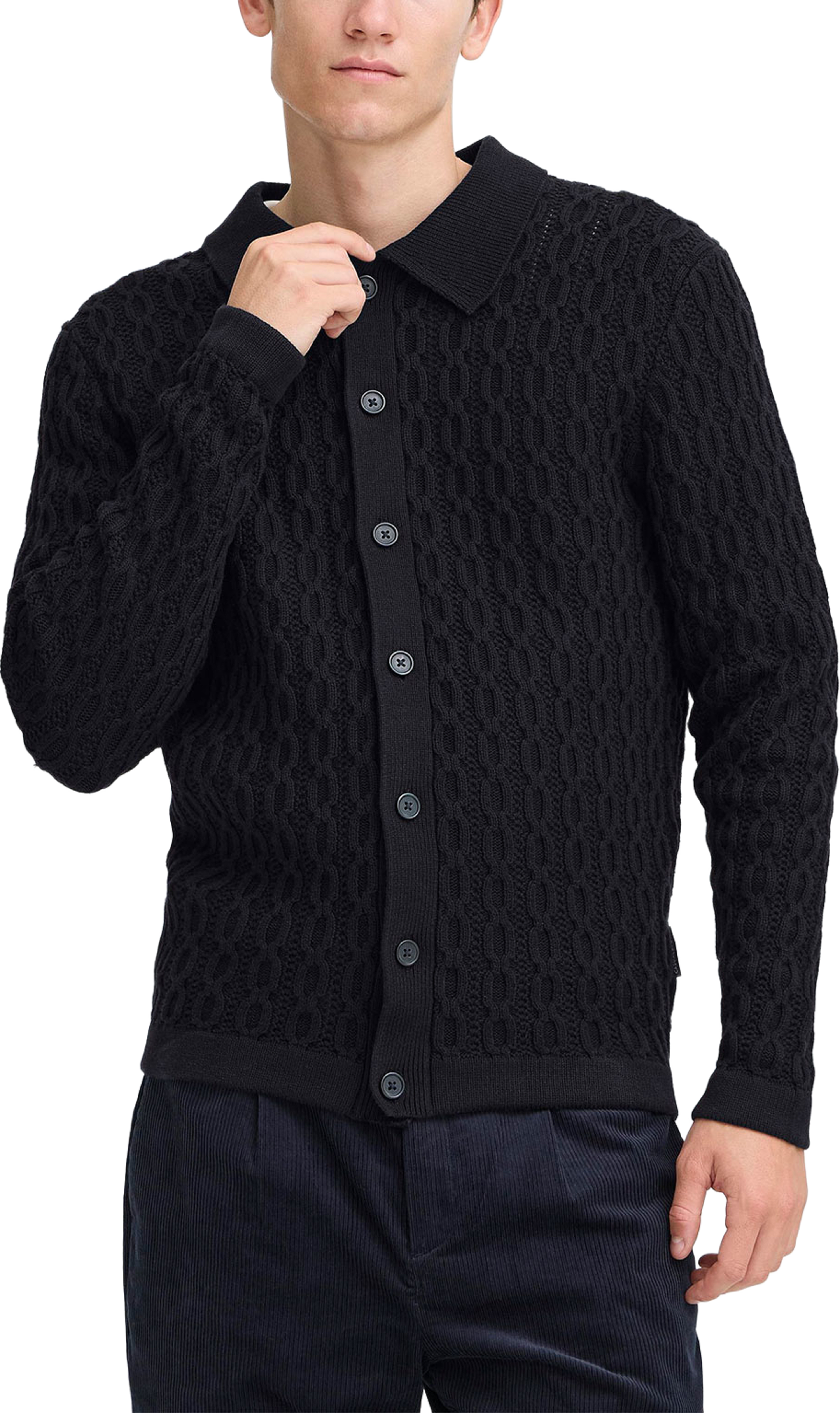 Cftoke Cable Cardigan, från Casual Friday, i färgen Dark Navy. Klicka för att öppna bilden i stort format