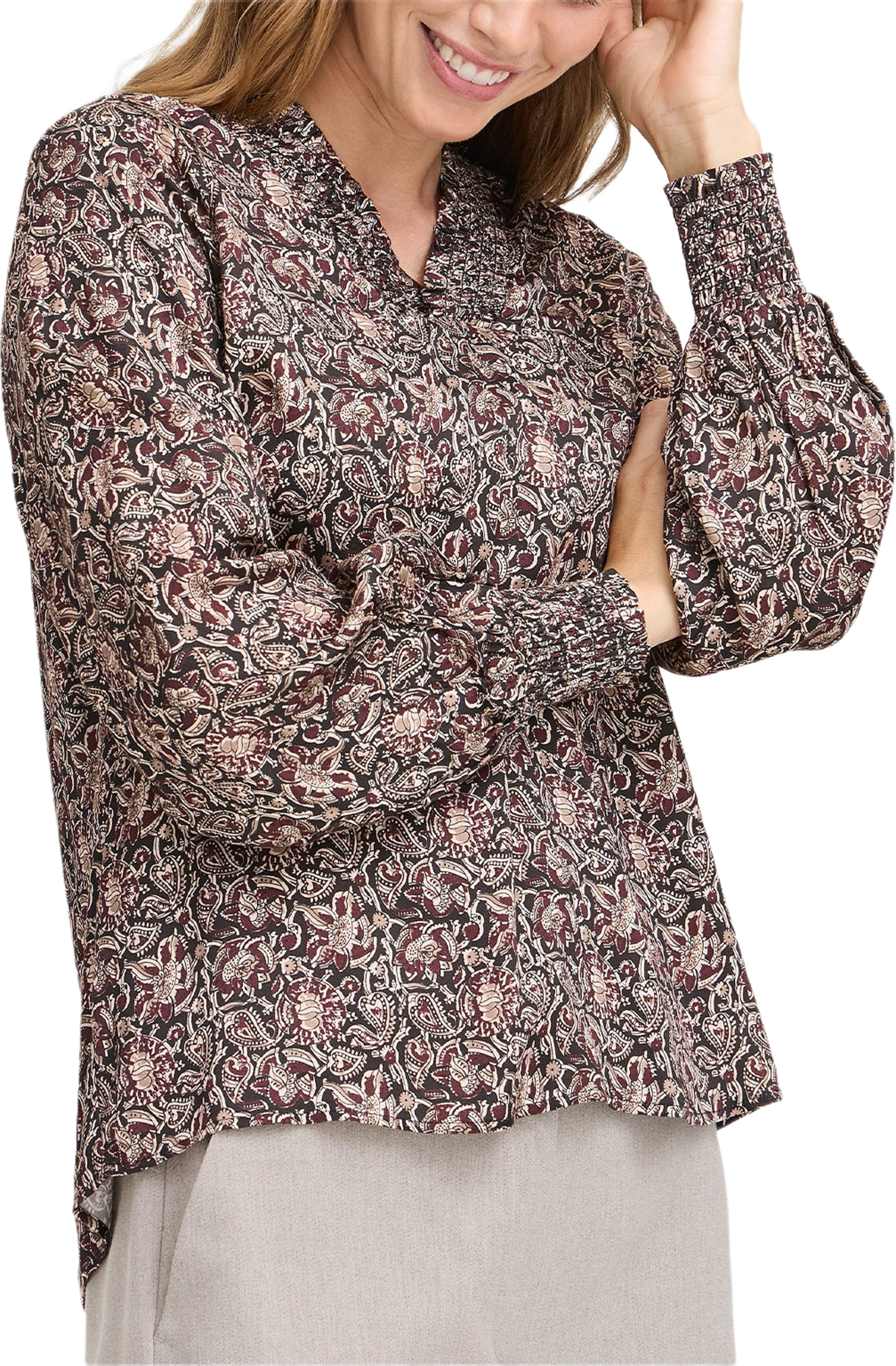 FRGLADIS Blouse, från Fransa, i färgen Pumicestone Non Paisley.