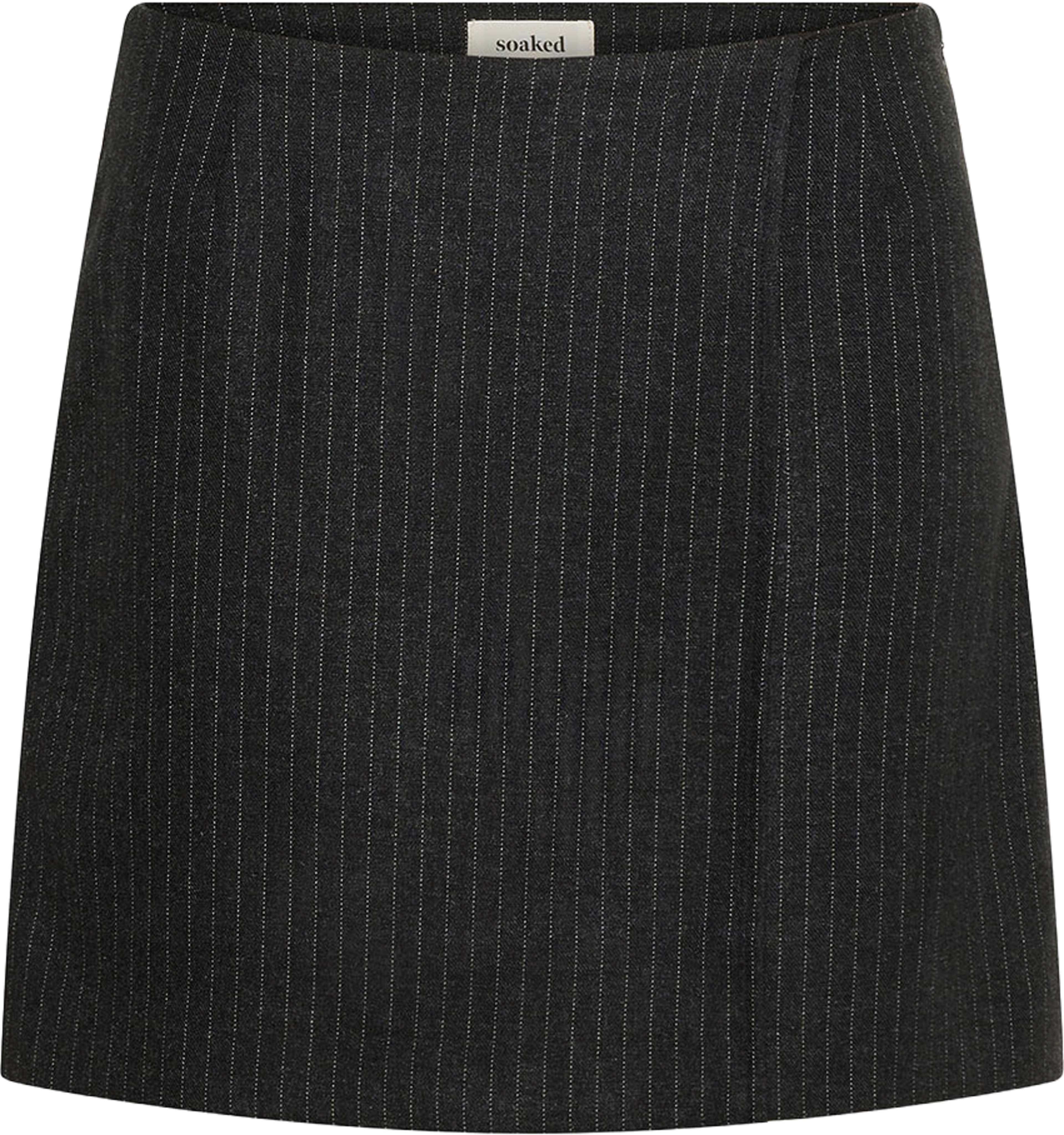 SLMalodi Mini Skirt, från Soaked In Luxury, i färgen Grey Melange Pinstripe. Klicka för att öppna bilden i stort format