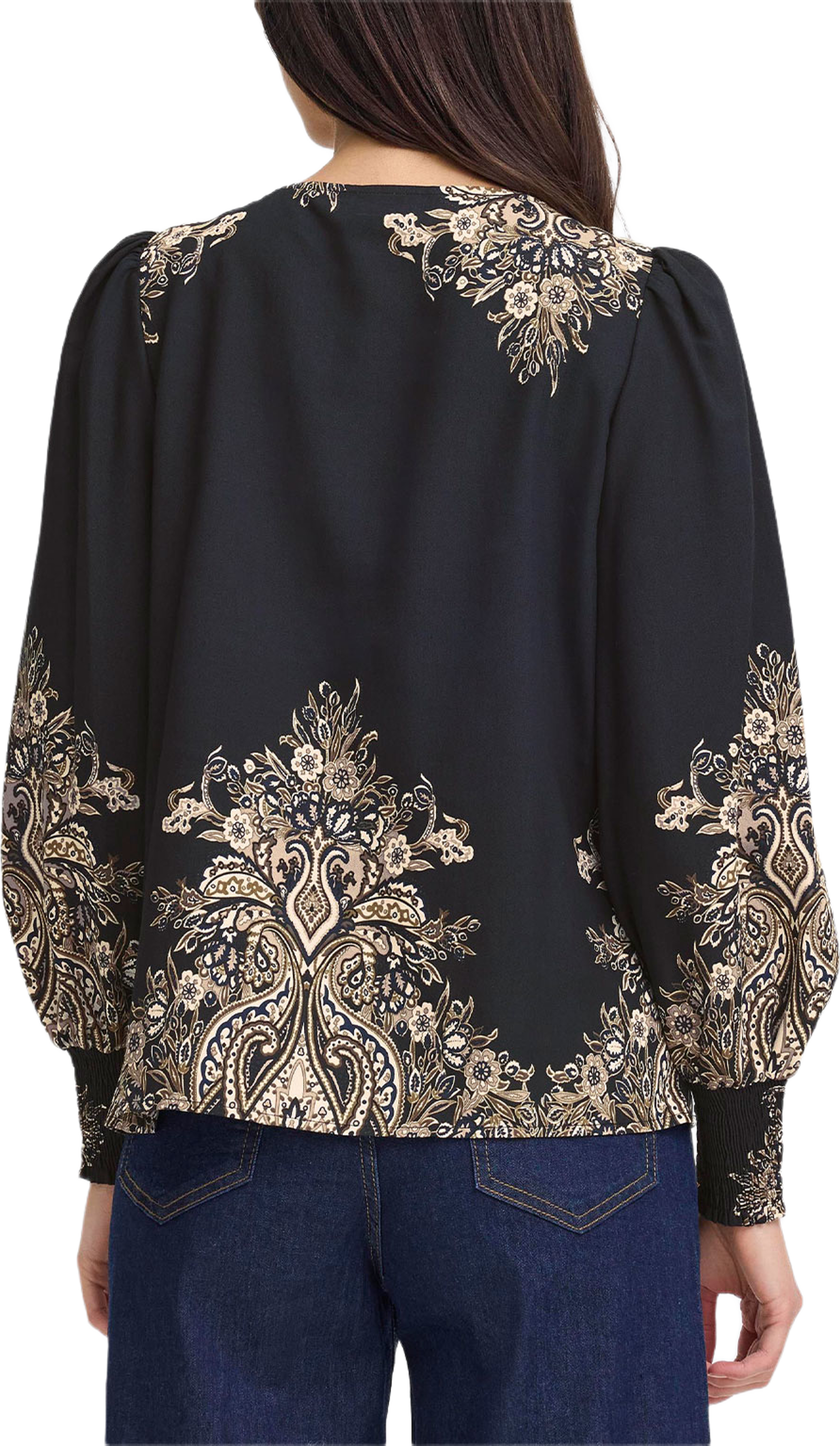 FRADARA Blouse, från Fransa, i färgen Black Paisley.