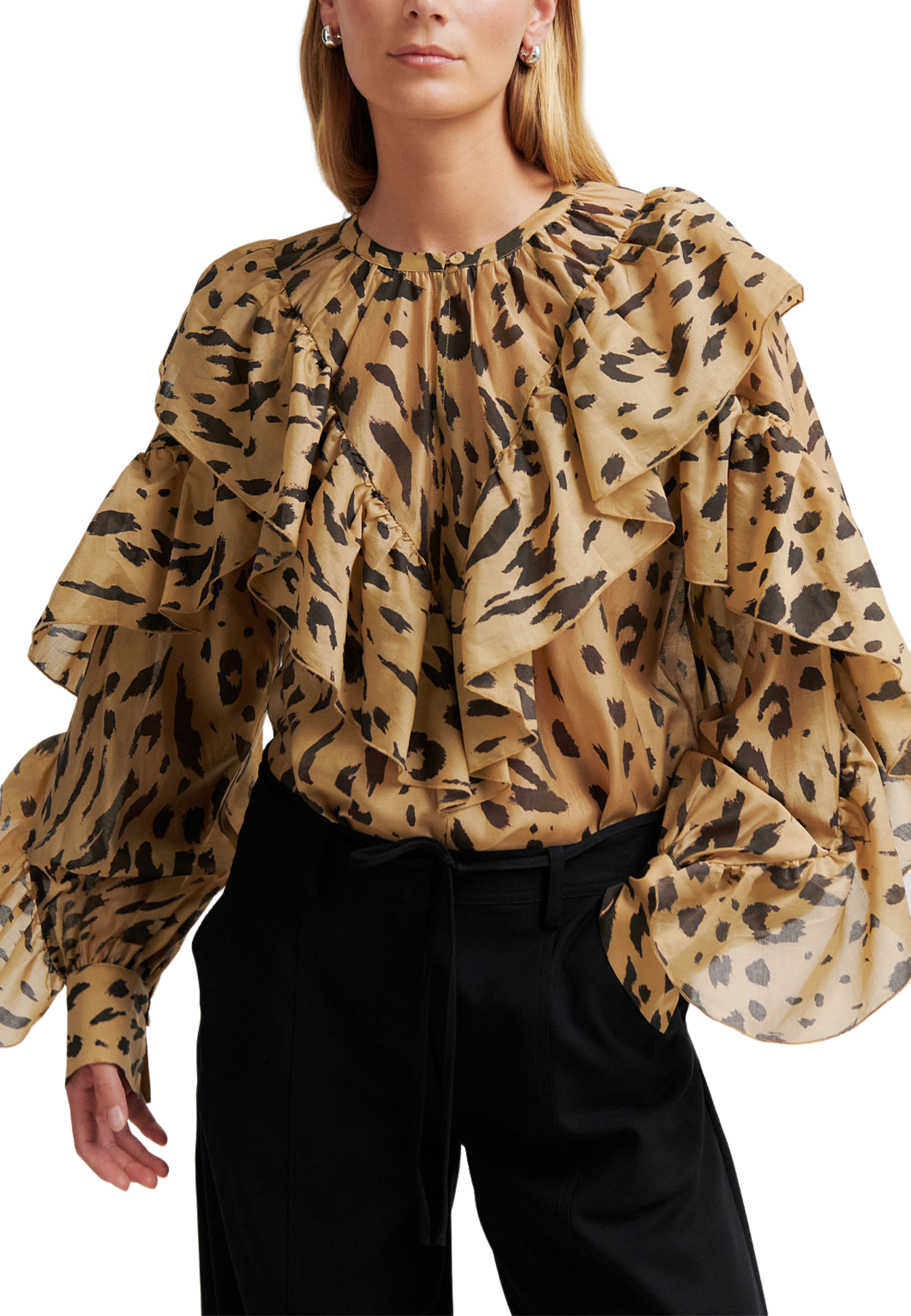 Elouise Blouse, från Second Female, i färgen Kelp. Klicka för att öppna bilden i stort format