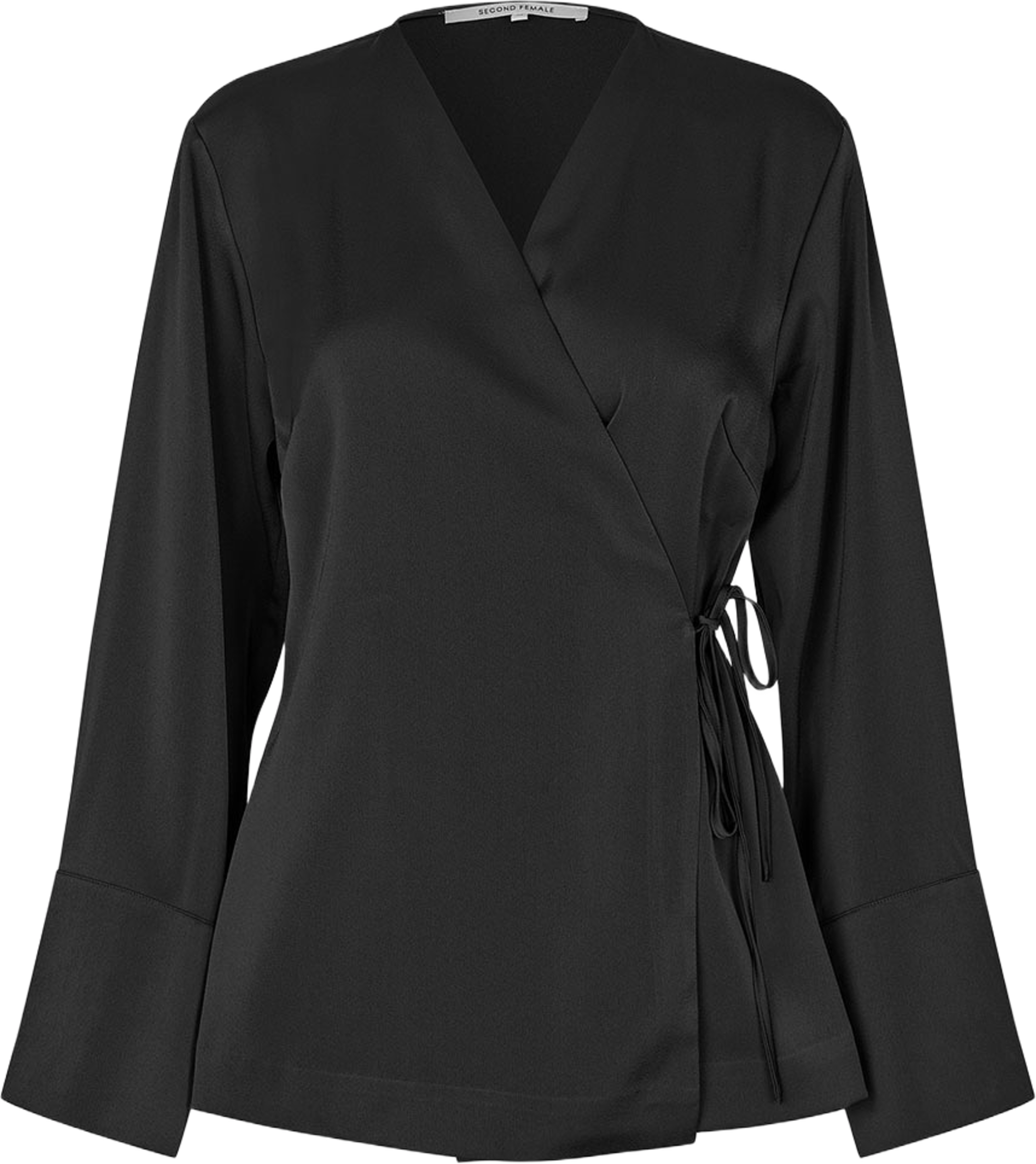 Glari Wrap Shirt, från Second Female, i färgen Black Sand. Klicka för att öppna bilden i stort format