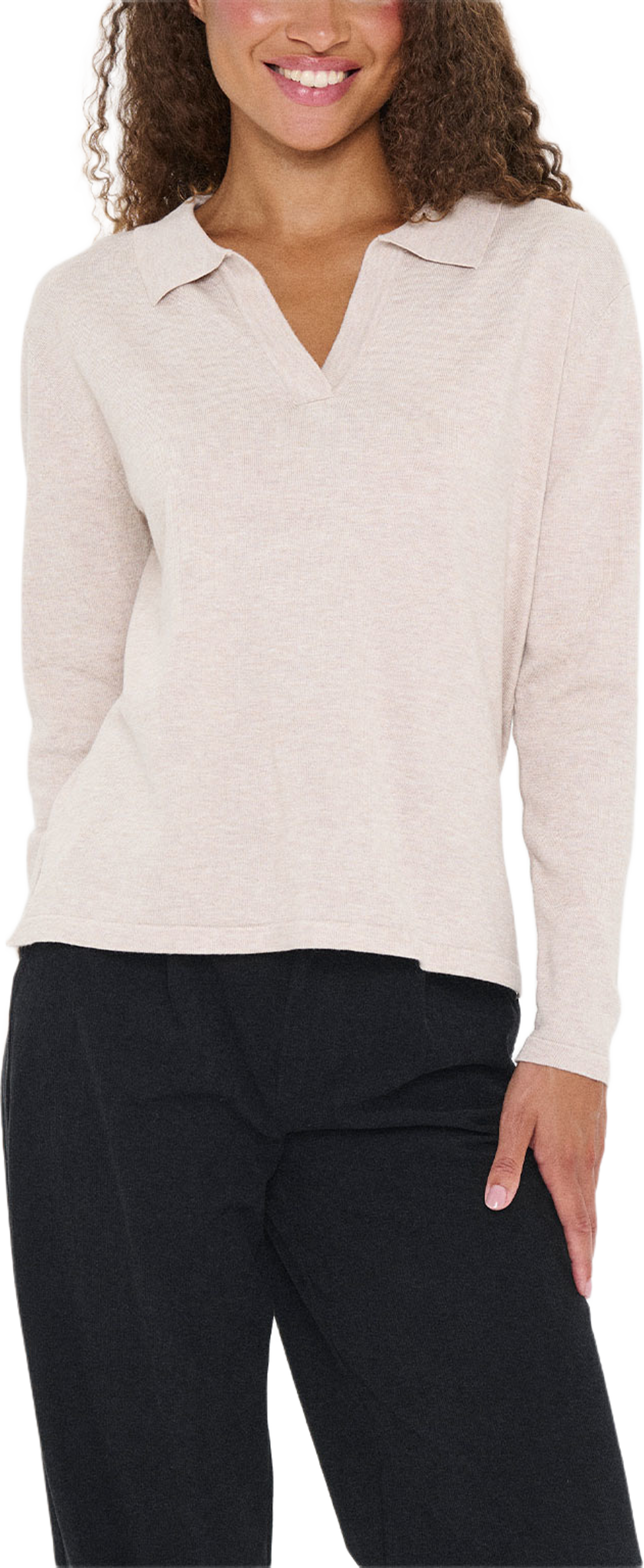 MilaSZ Polo Pullover, från Saint Tropez, i färgen Gray Morn Melange.