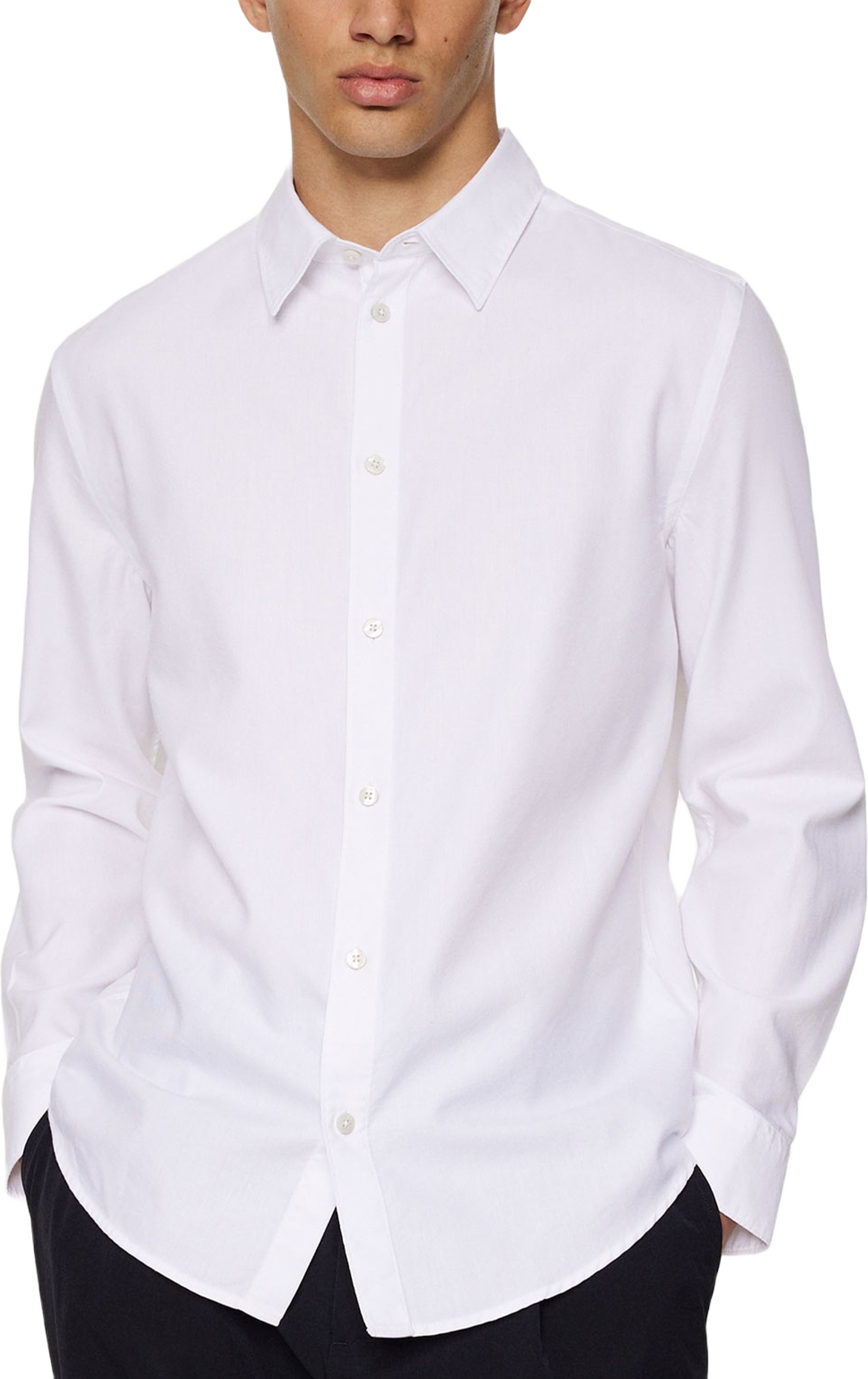 Slim LS Cotton Tencel Shirt, från J.Lindeberg, i färgen White.