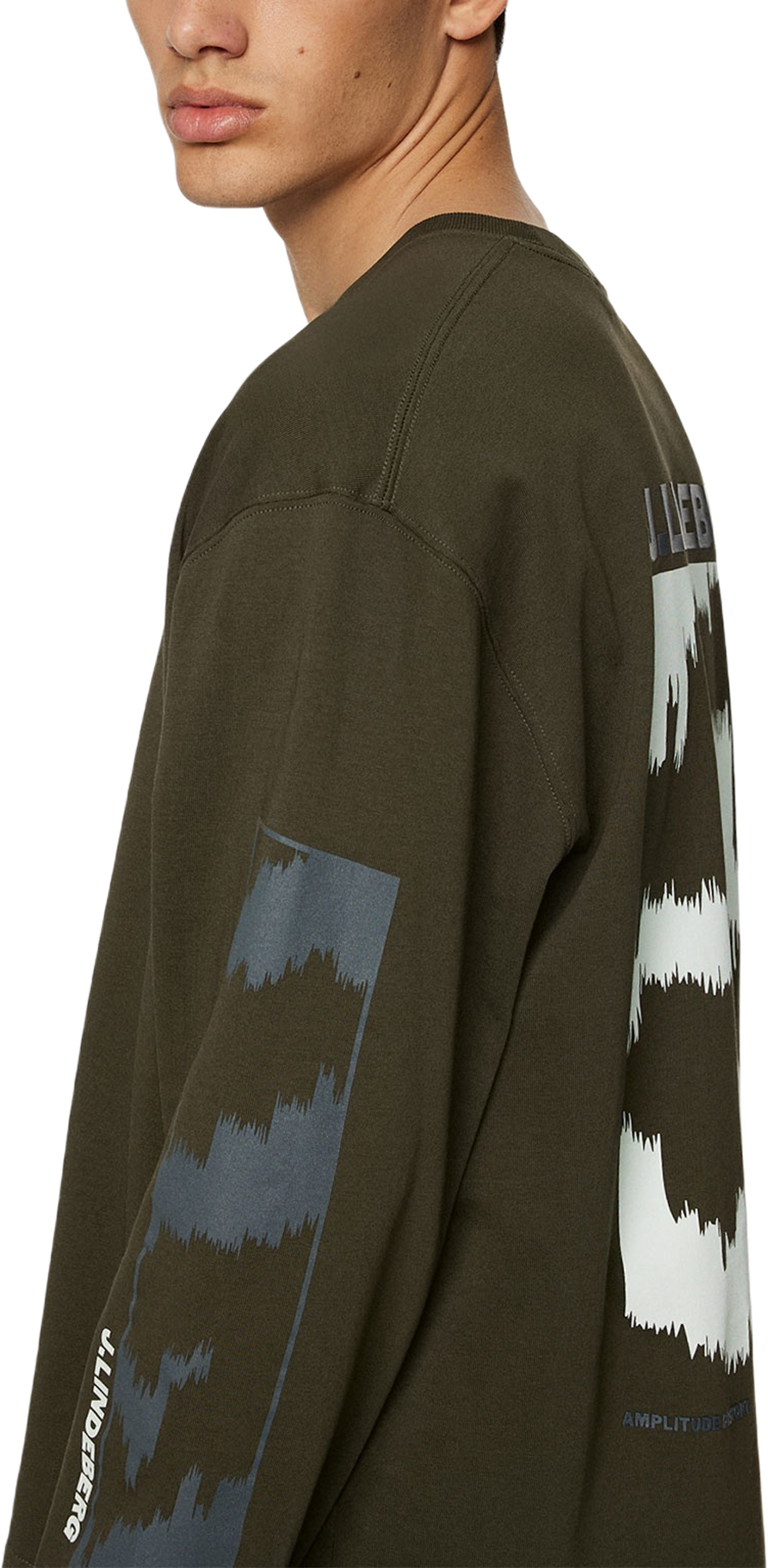 Walsh LS Print T-shirt, från J.Lindeberg, i färgen Forest Green.