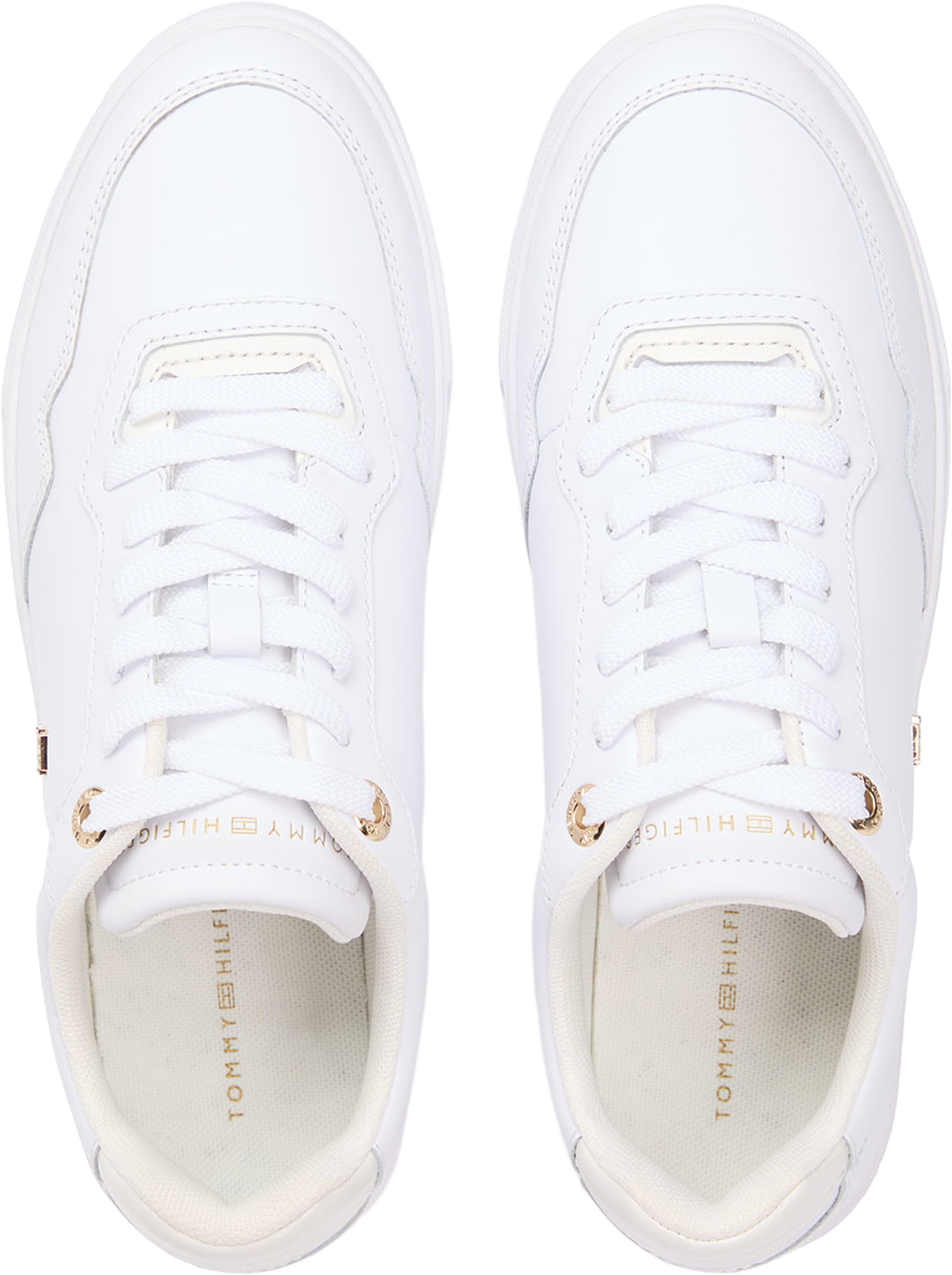 Casual Cupsole Sneaker, från Tommy Hilfiger, i färgen White/Ecru. Klicka för att öppna bilden i stort format