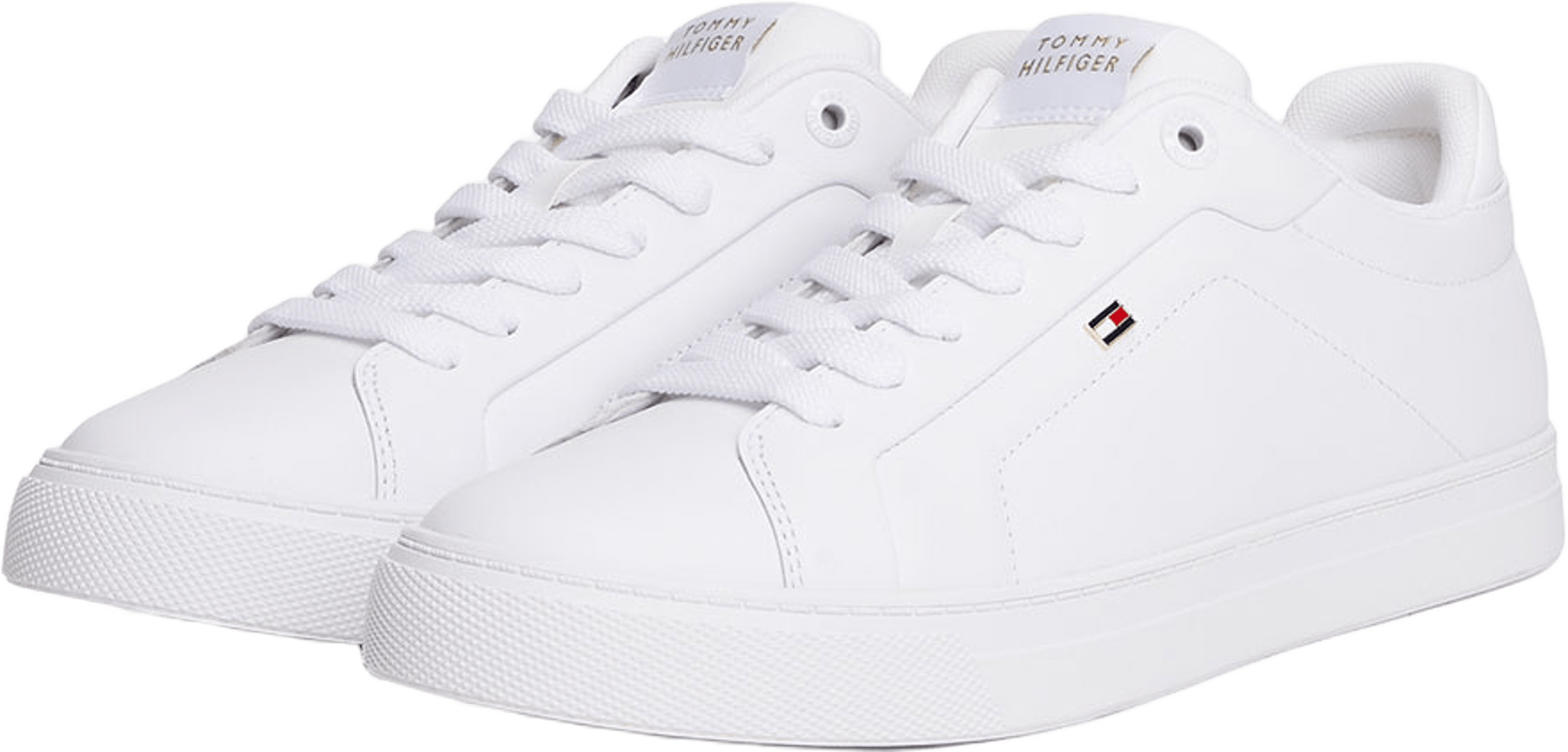 Leather Court Trainers, från Tommy Hilfiger, i färgen White. Klicka för att öppna bilden i stort format