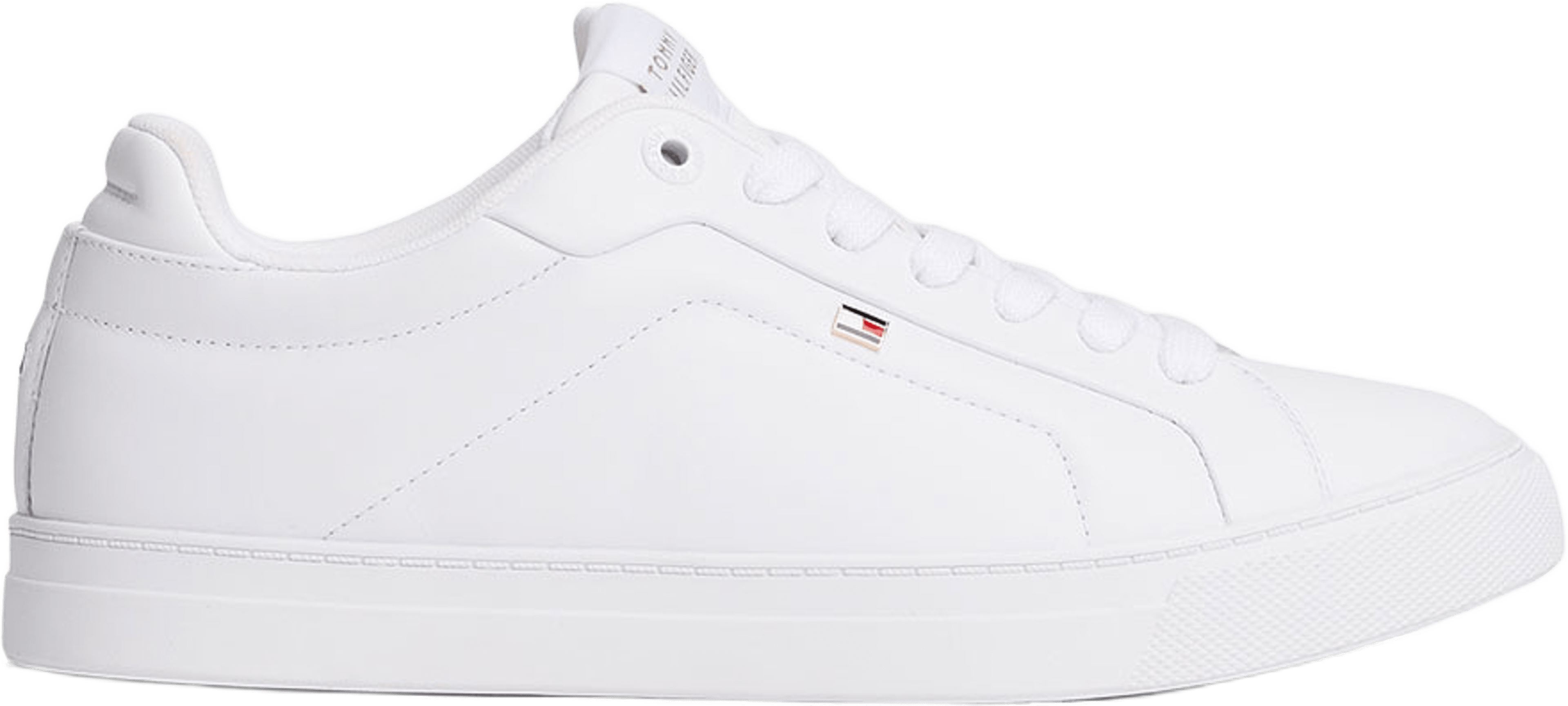 Leather Court Trainers, från Tommy Hilfiger, i färgen White. Klicka för att öppna bilden i stort format