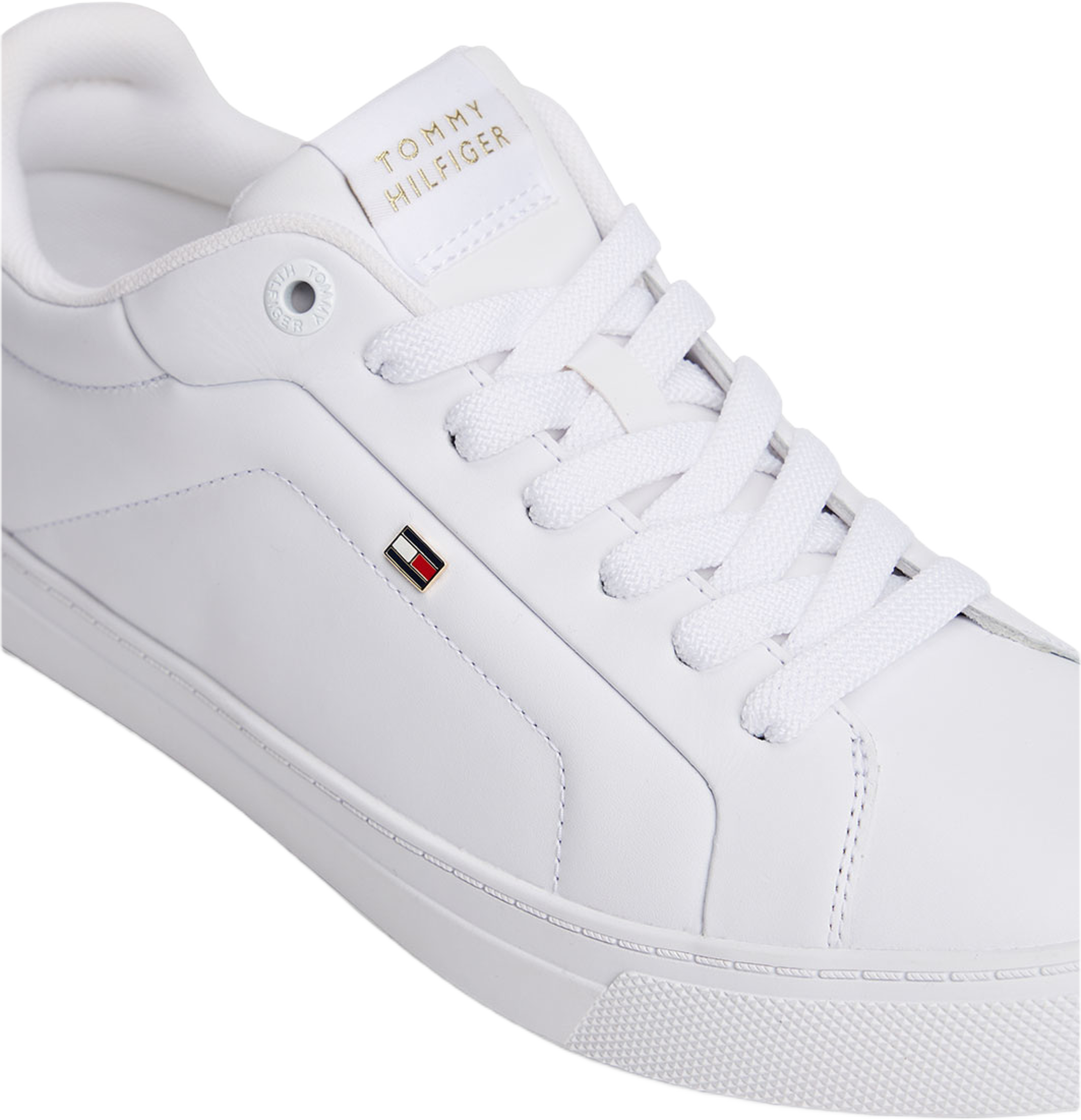 Leather Court Trainers, från Tommy Hilfiger, i färgen White. Klicka för att öppna bilden i stort format