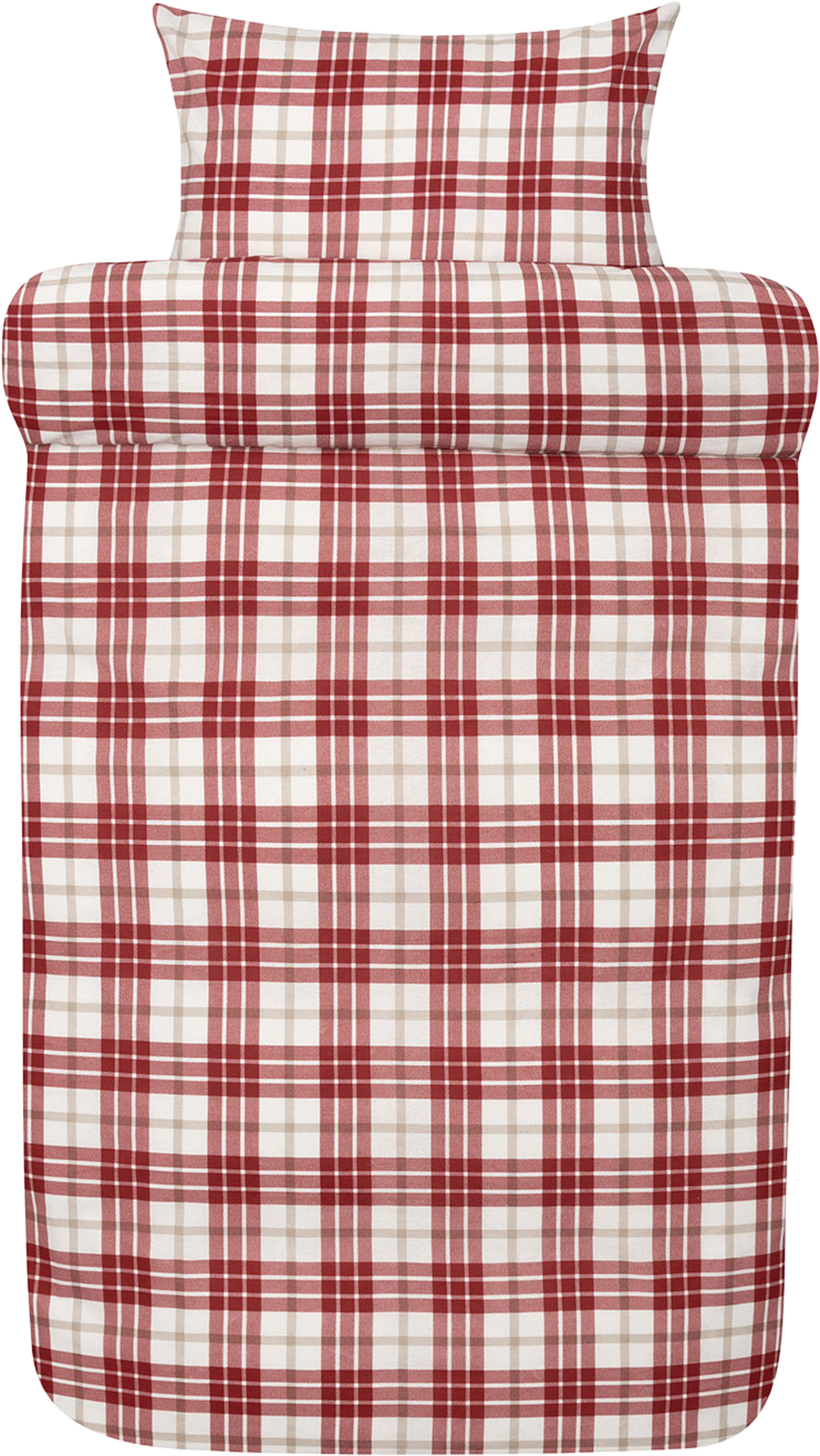 Lukas flanell bäddset 150x210 cm, från Høie of Scandinavia, i färgen Röd. Klicka för att öppna bilden i stort format