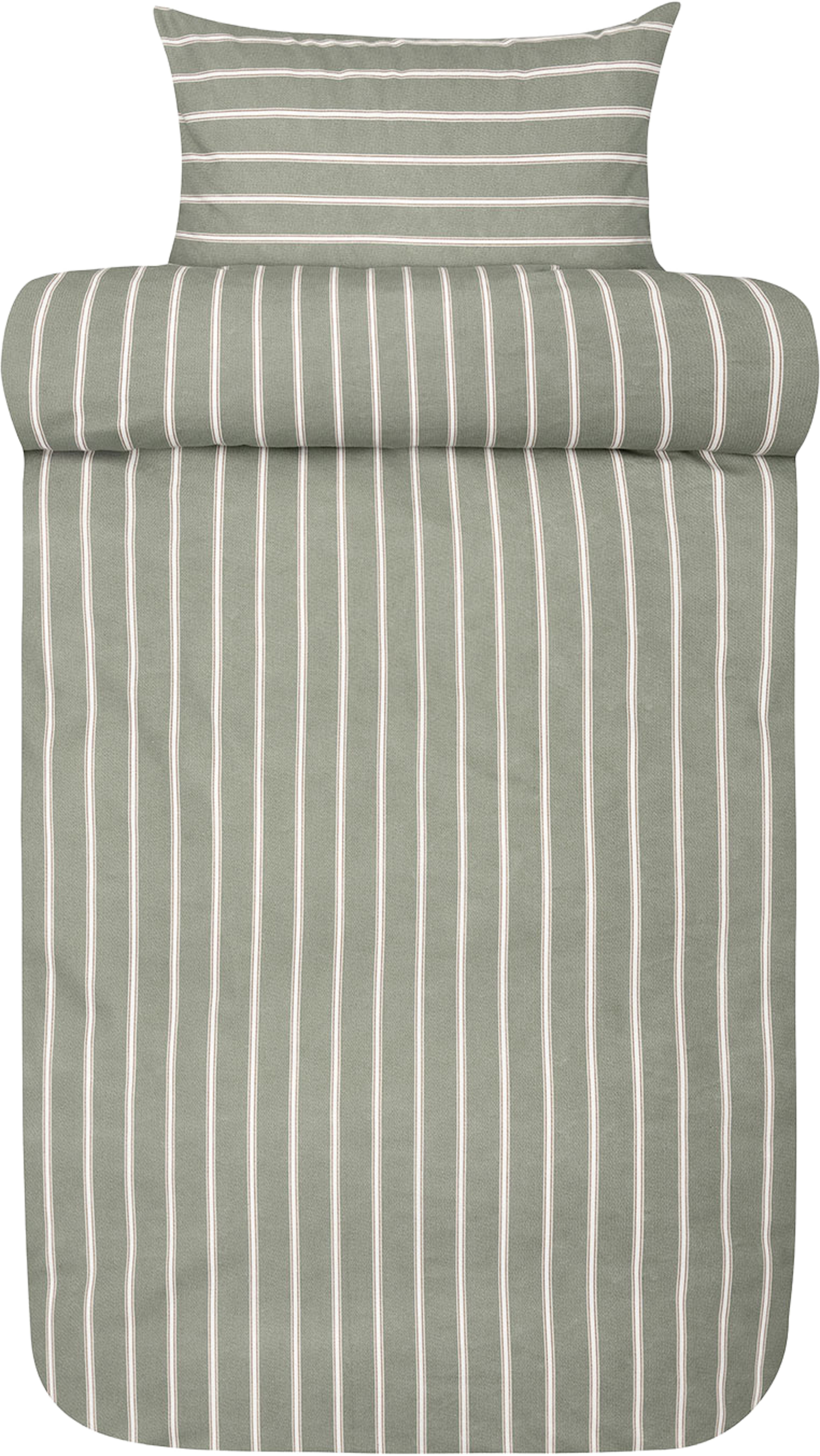 Henning flanell bäddset 150x210 cm, från Høie of Scandinavia, i färgen Dämpad Grön. Klicka för att öppna bilden i stort format