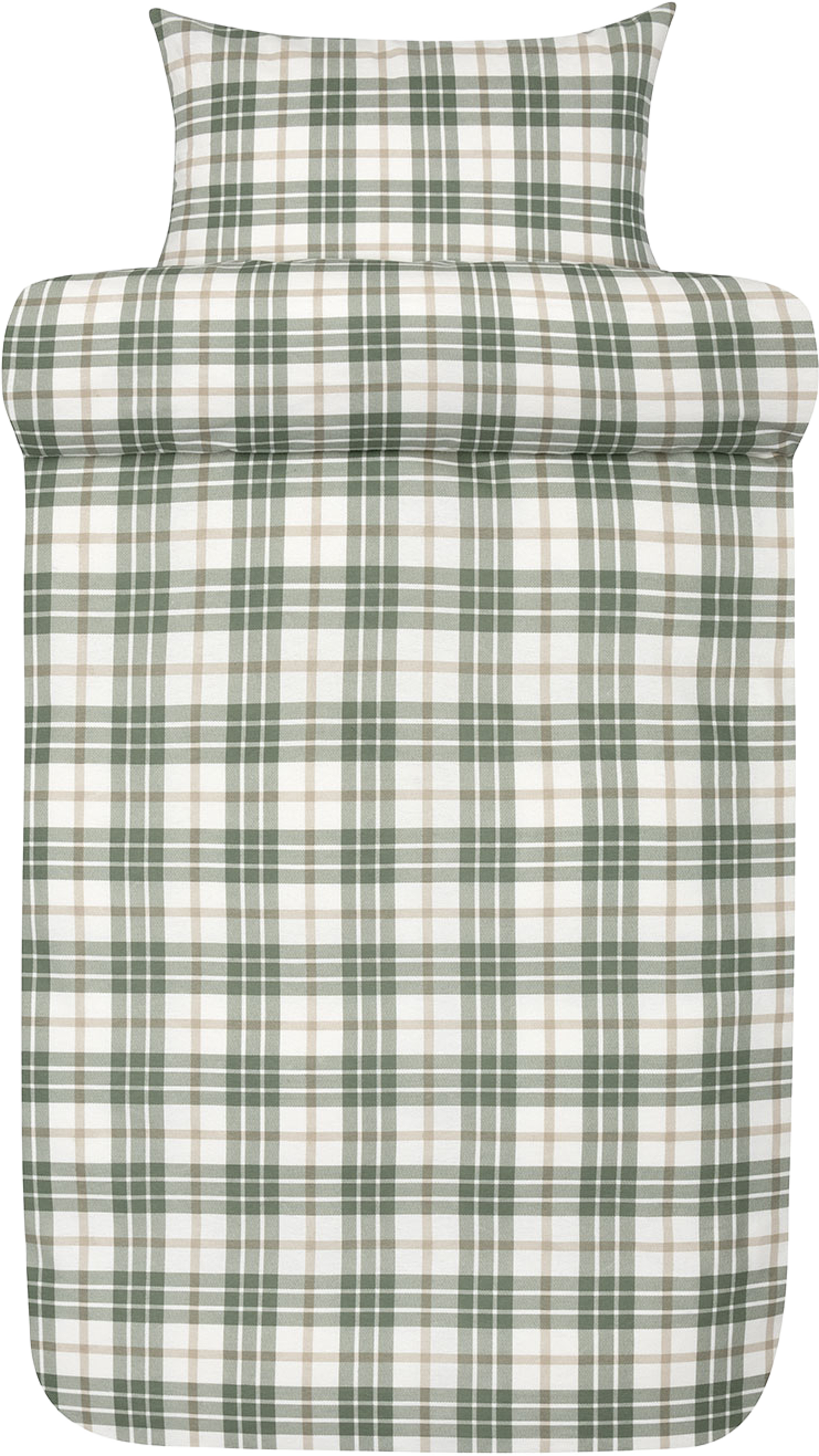 Lukas flanell bäddset 150x210 cm, från Høie of Scandinavia, i färgen Dämpad Grön. Klicka för att öppna bilden i stort format