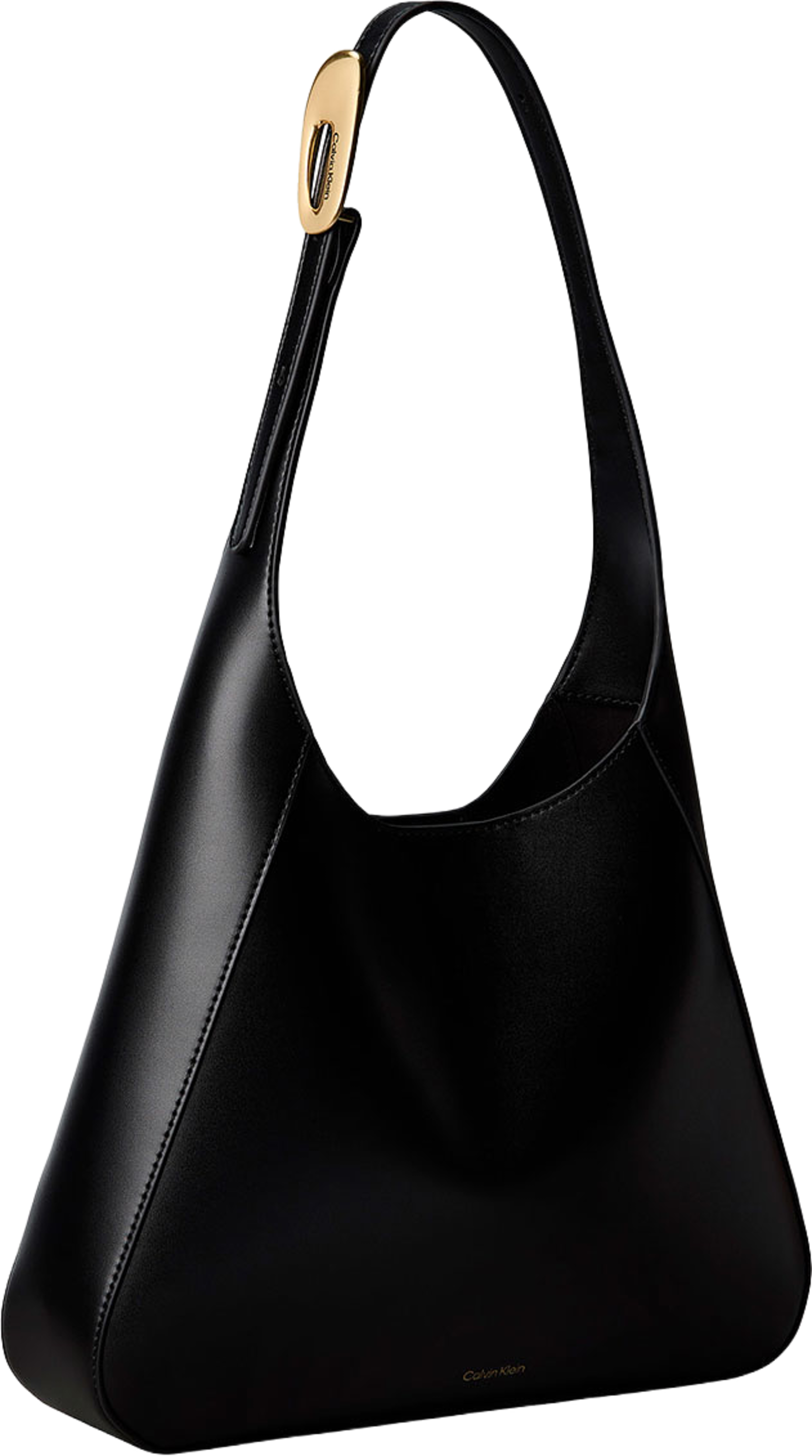 Engraved Medium Shoulder Bag, från Calvin Klein, i färgen Black/ Tumbled Deep Gold. Klicka för att öppna bilden i stort format