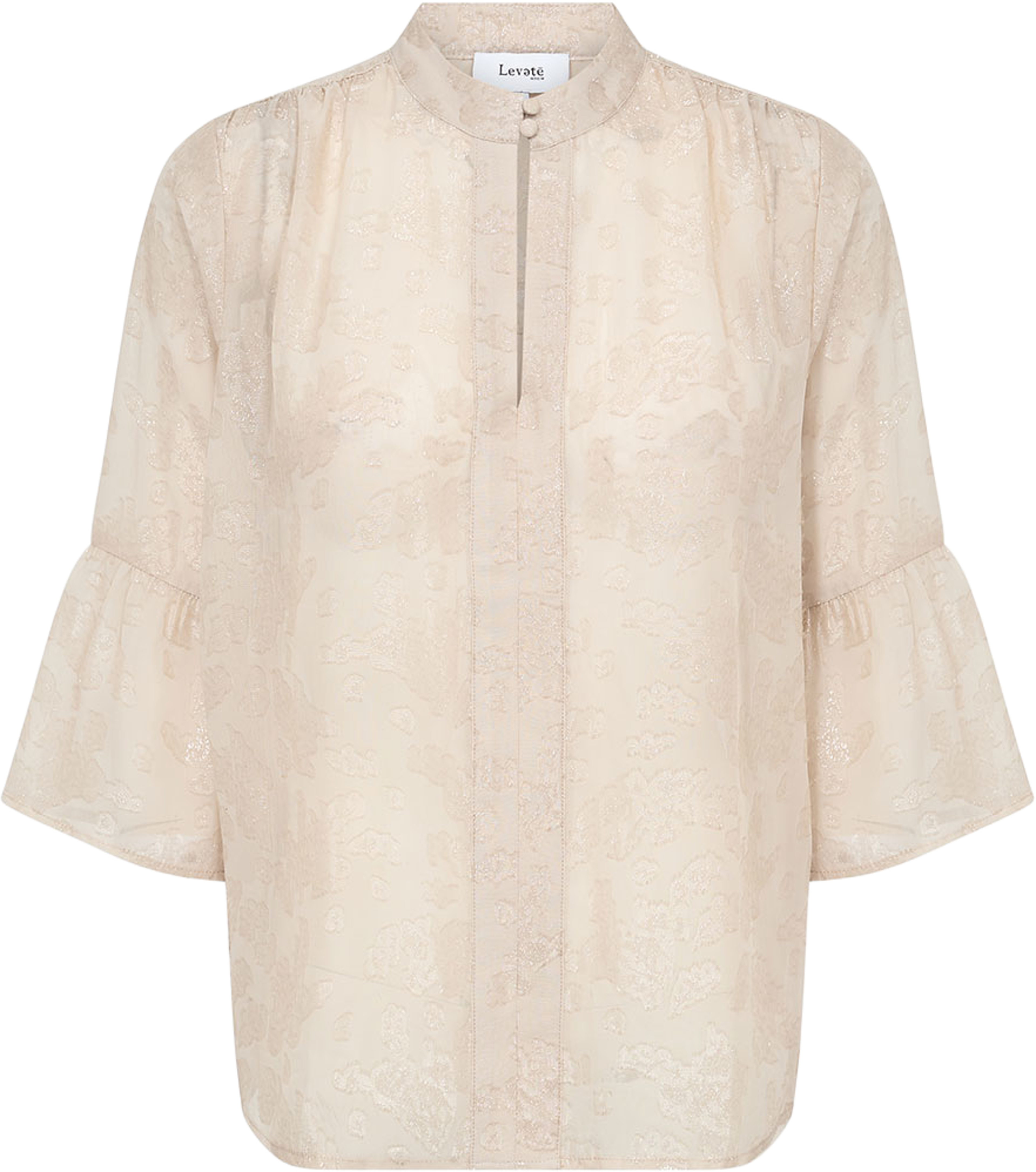 Lr-orion 2 blouse, från Leveté Room, i färgen Light Taupe Combi. Klicka för att öppna bilden i stort format