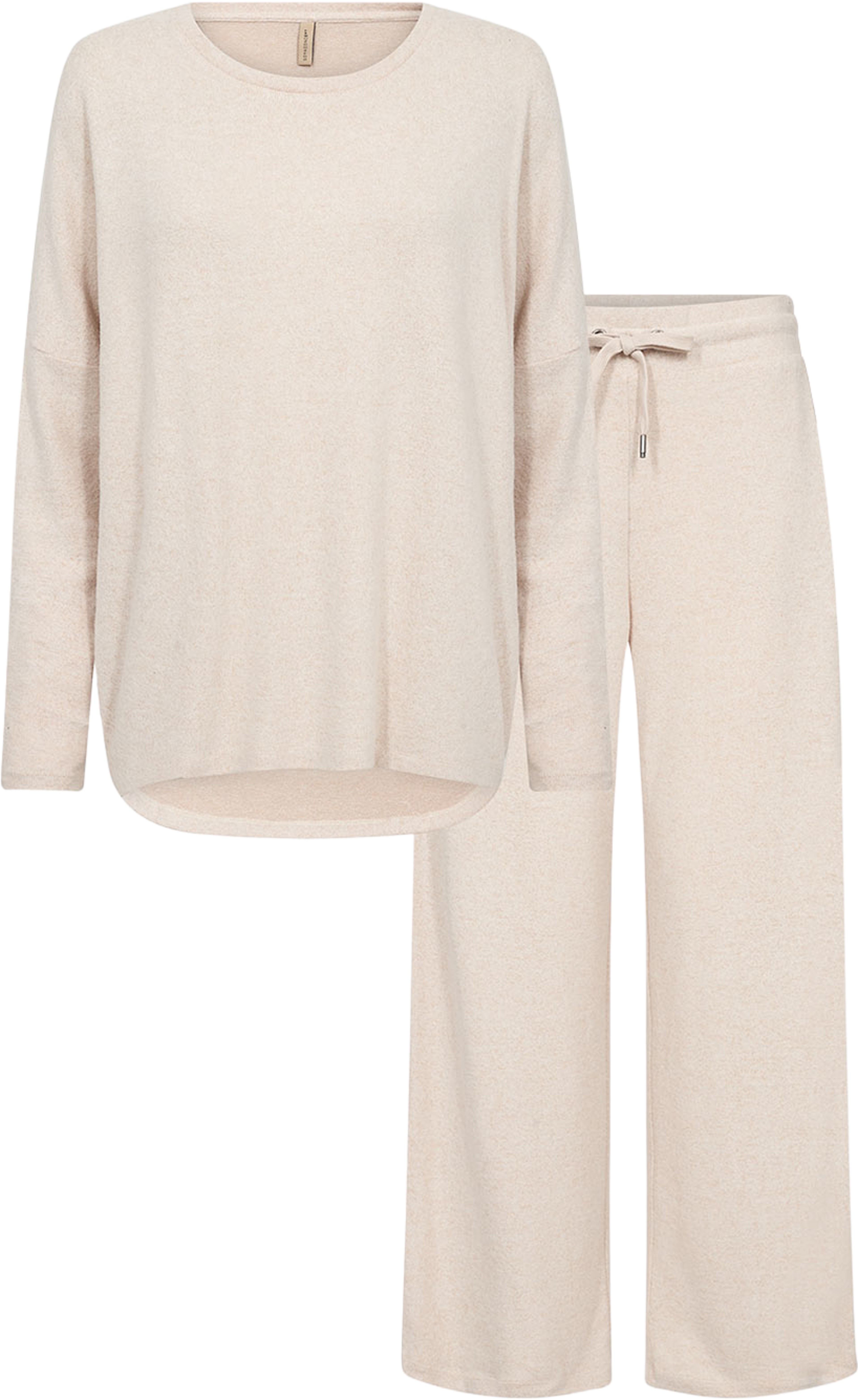 Sc-Biara Set 153 pyjamas, från Soyaconcept, i färgen Cream Melange. Klicka för att öppna bilden i stort format