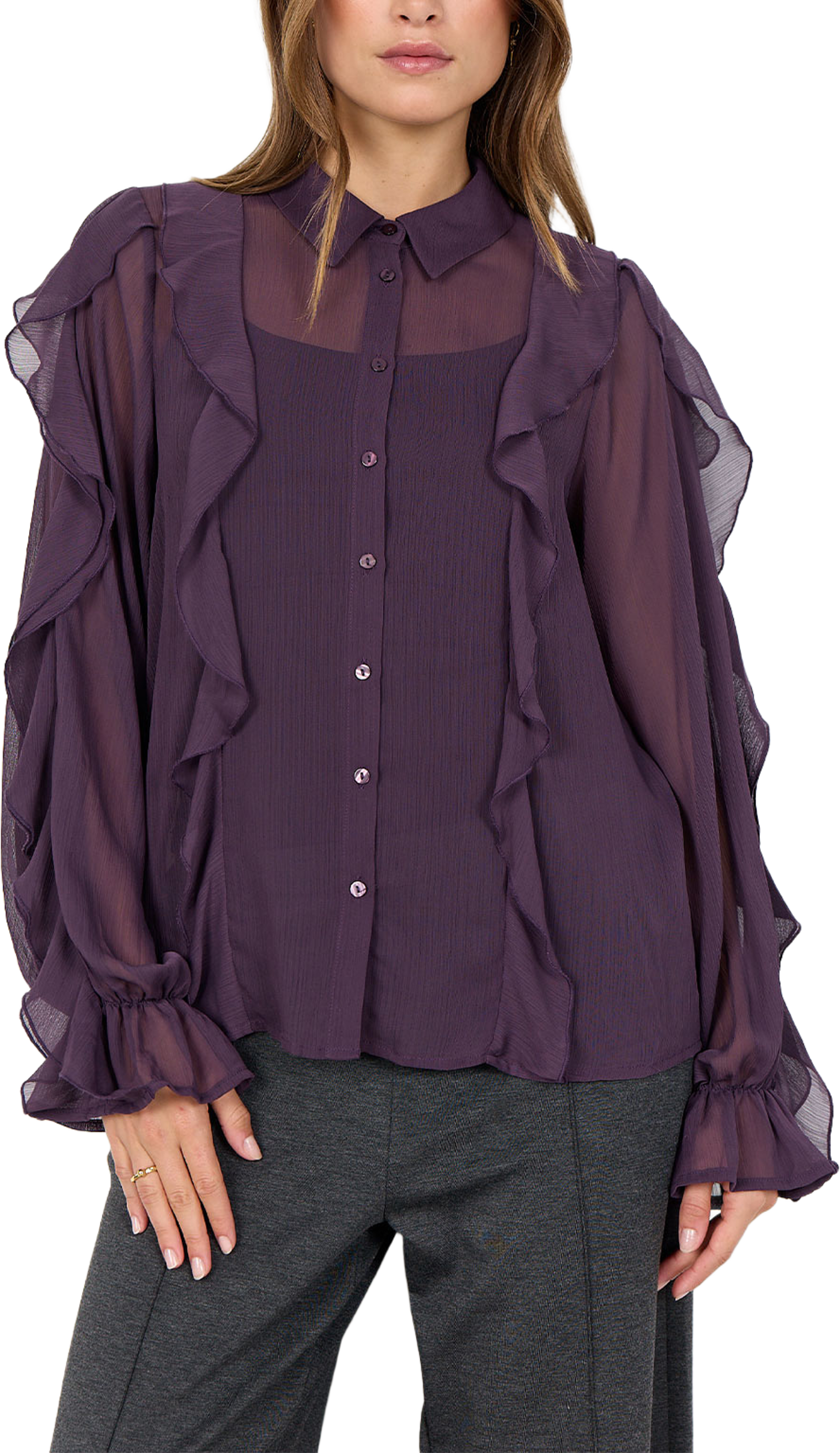 Soyaconcept Sc-Naia 5 Shirt, från Soyaconcept, i färgen Plum Perfect. Klicka för att öppna bilden i stort format