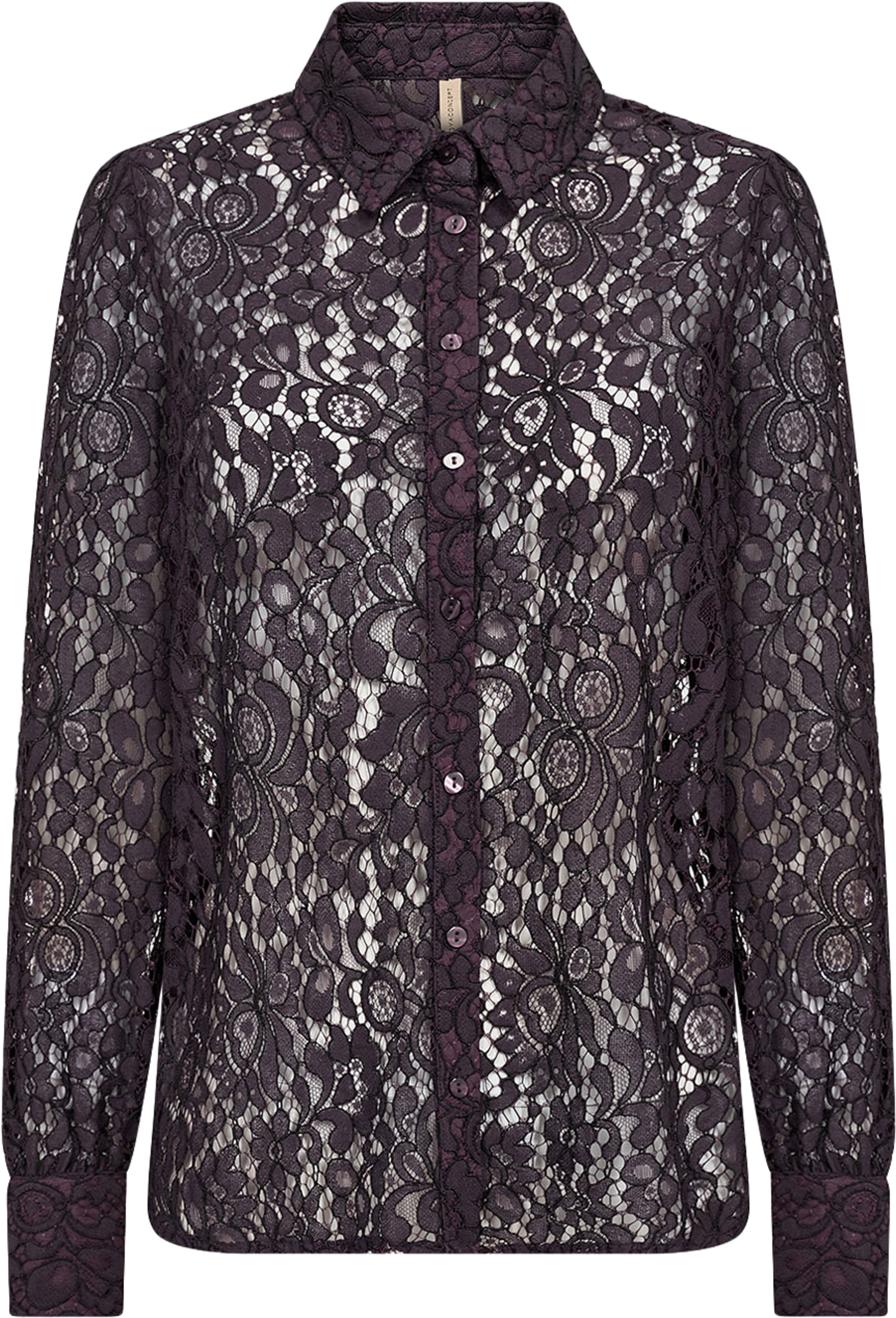 Sc-Nilla 2 Shirt, från Soyaconcept, i färgen Plum Perfect Combi. Klicka för att öppna bilden i stort format