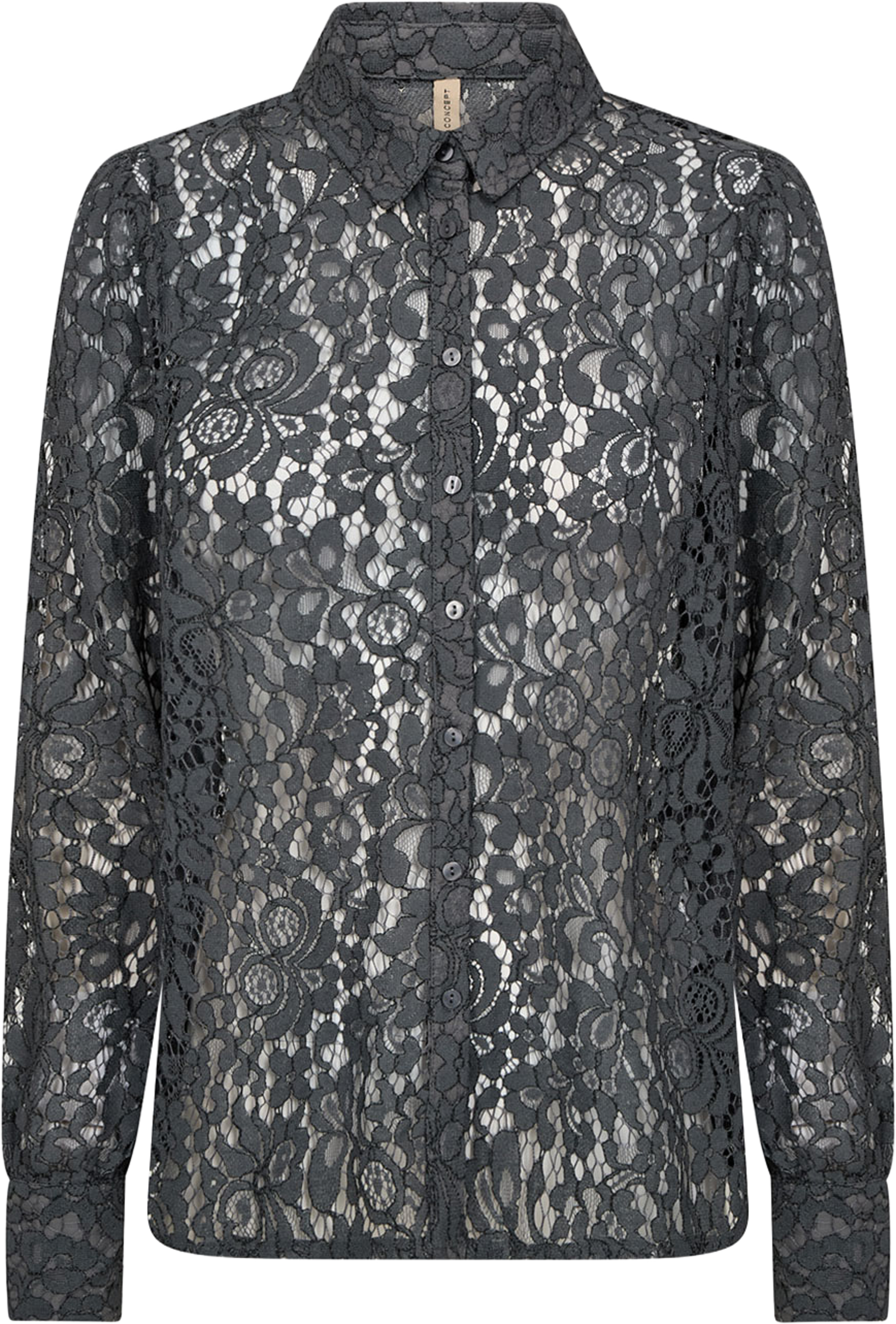 Sc-Nilla 2 Shirt, från Soyaconcept, i färgen Iron Grey Combi. Klicka för att öppna bilden i stort format