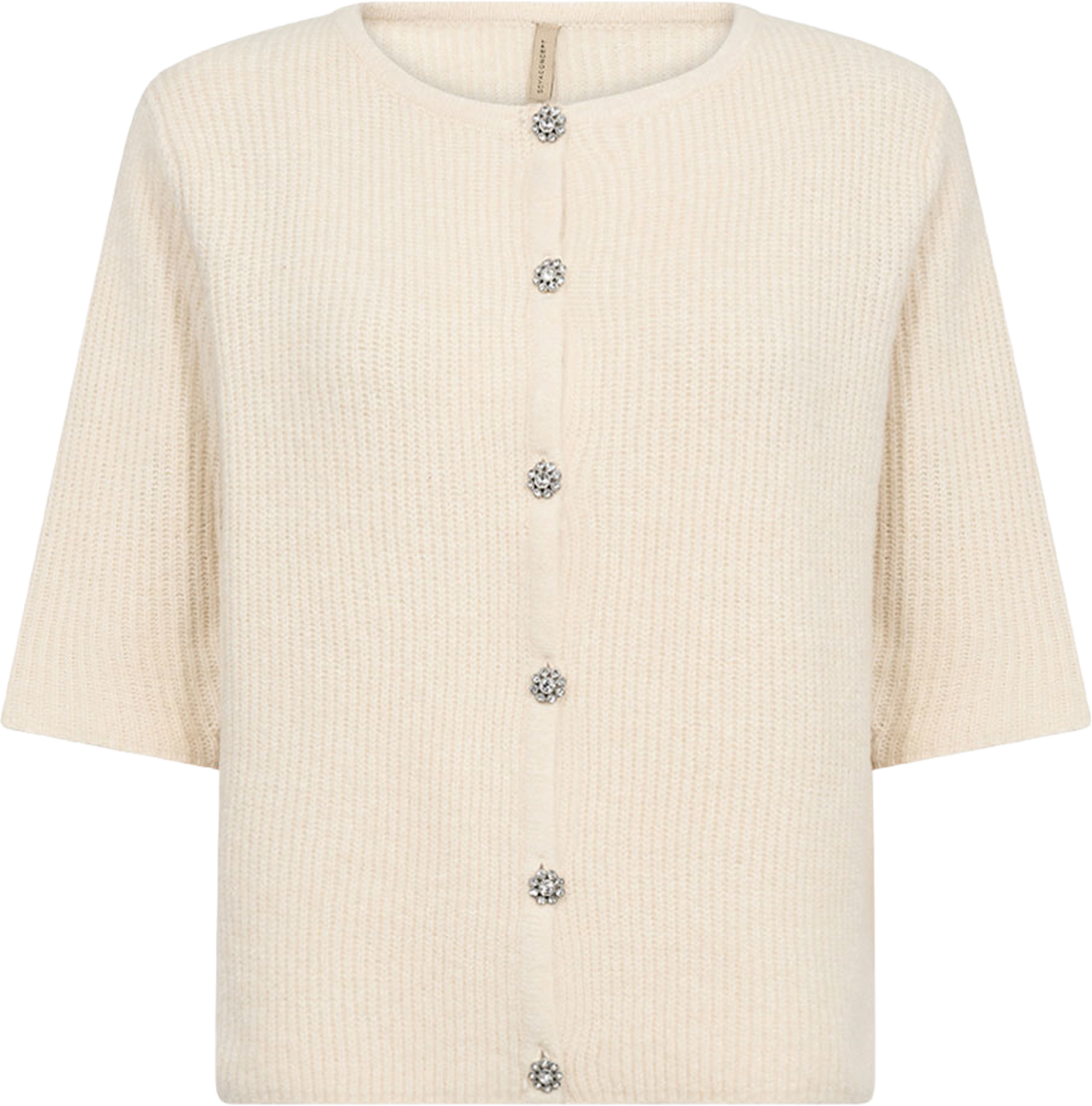 Soyaconcept Sc-Avalon 2 Cardigan, från Soyaconcept, i färgen Cream Melange. Klicka för att öppna bilden i stort format