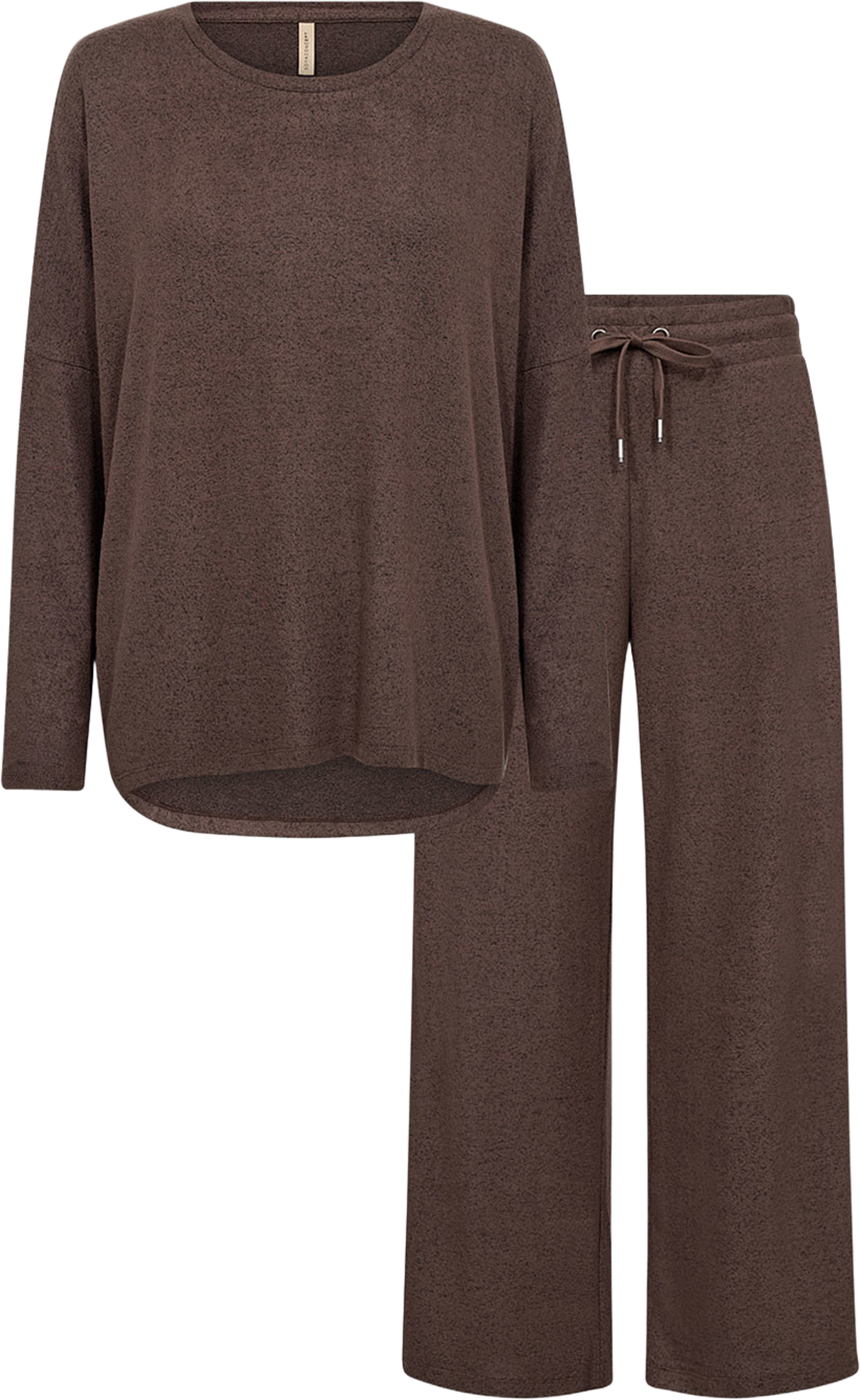 Sc-Biara Set 153 pyjamas, från Soyaconcept, i färgen Hot Fudge Melange. Klicka för att öppna bilden i stort format