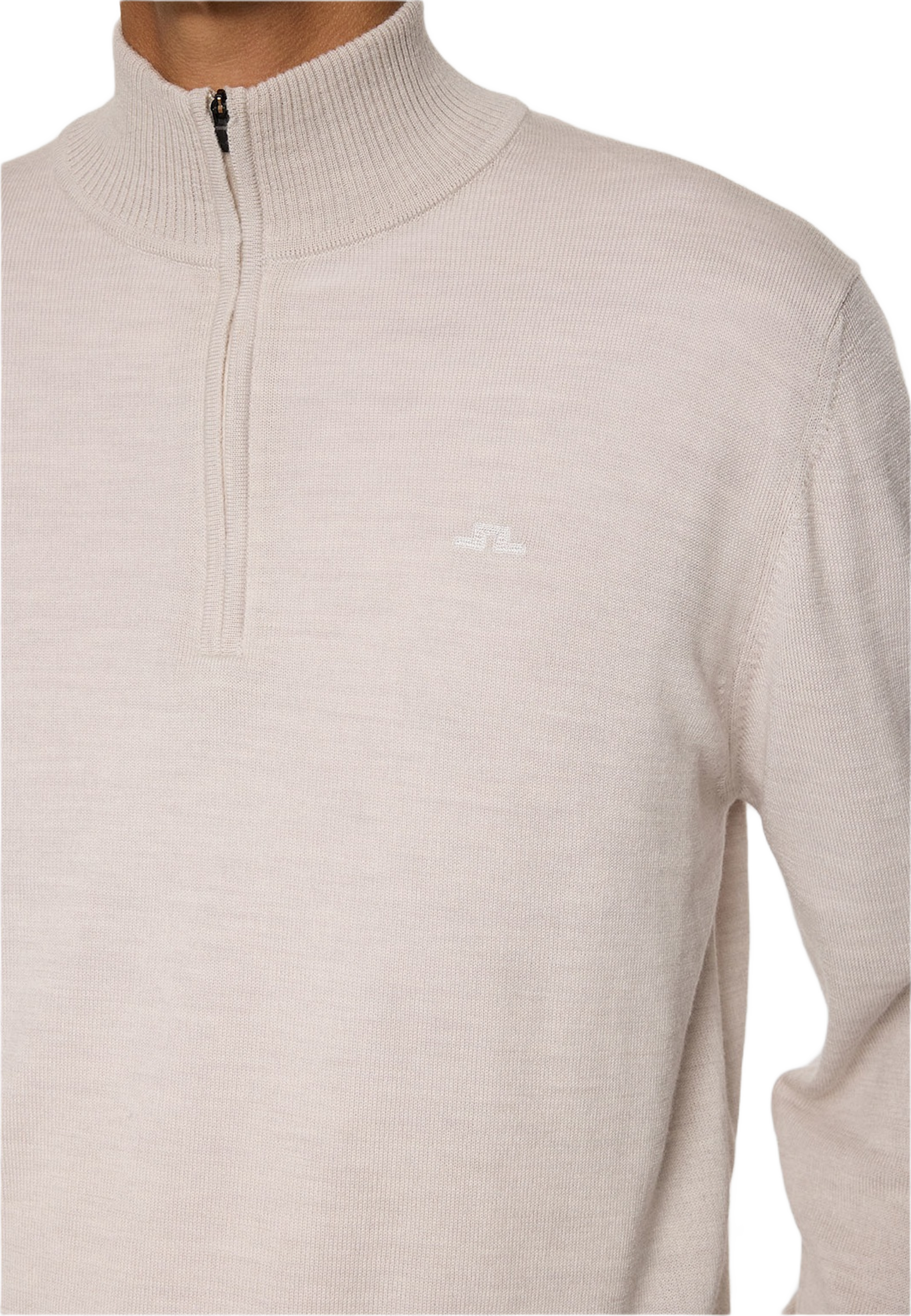 Kiyan Merino Quarter Zip, från J.Lindeberg, i färgen Moonbeam Melange.