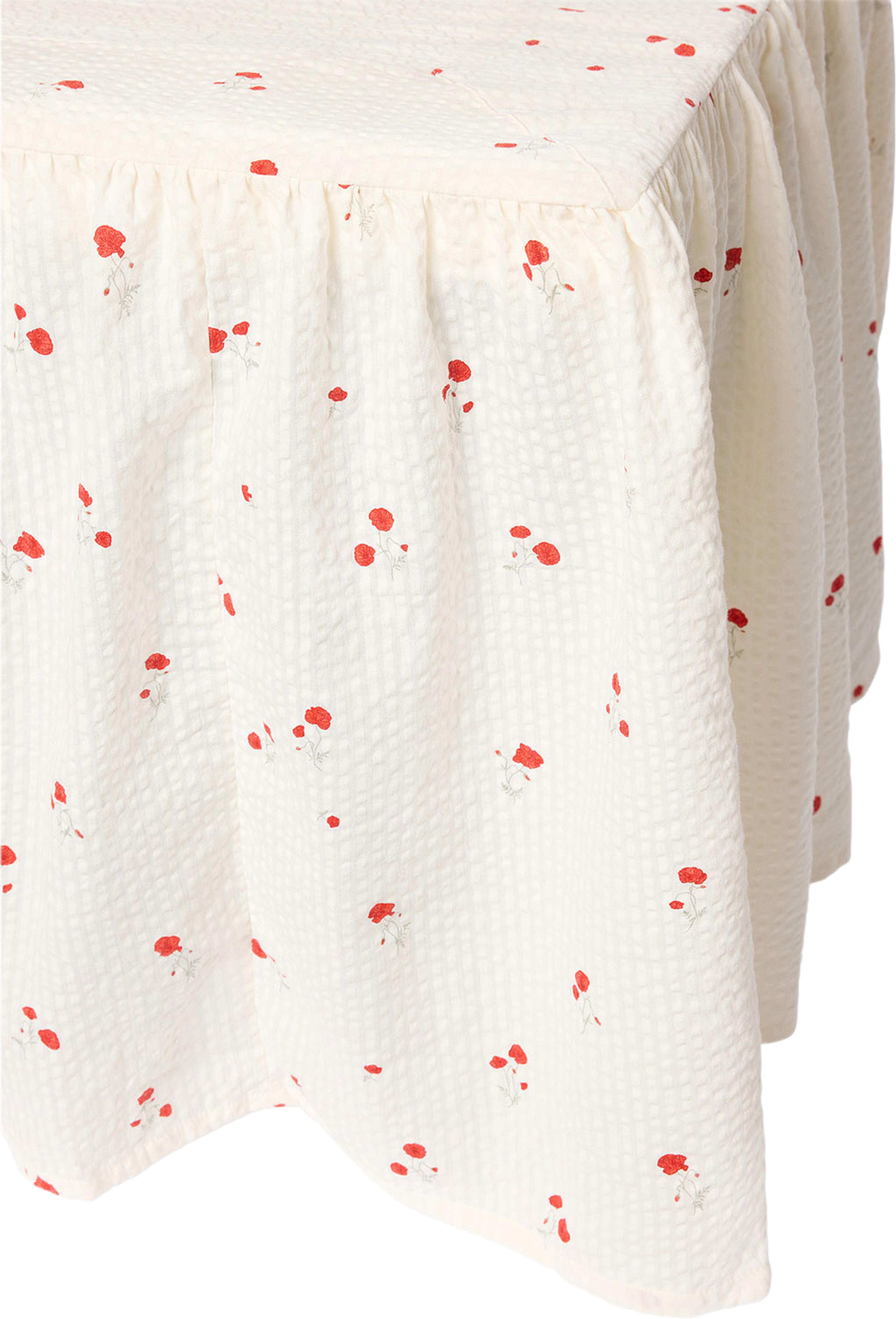 Poppy Seersucker Bed Skirt 90x200X53 cm, från Garbo&Friends, i färgen Poppy. Klicka för att öppna bilden i stort format