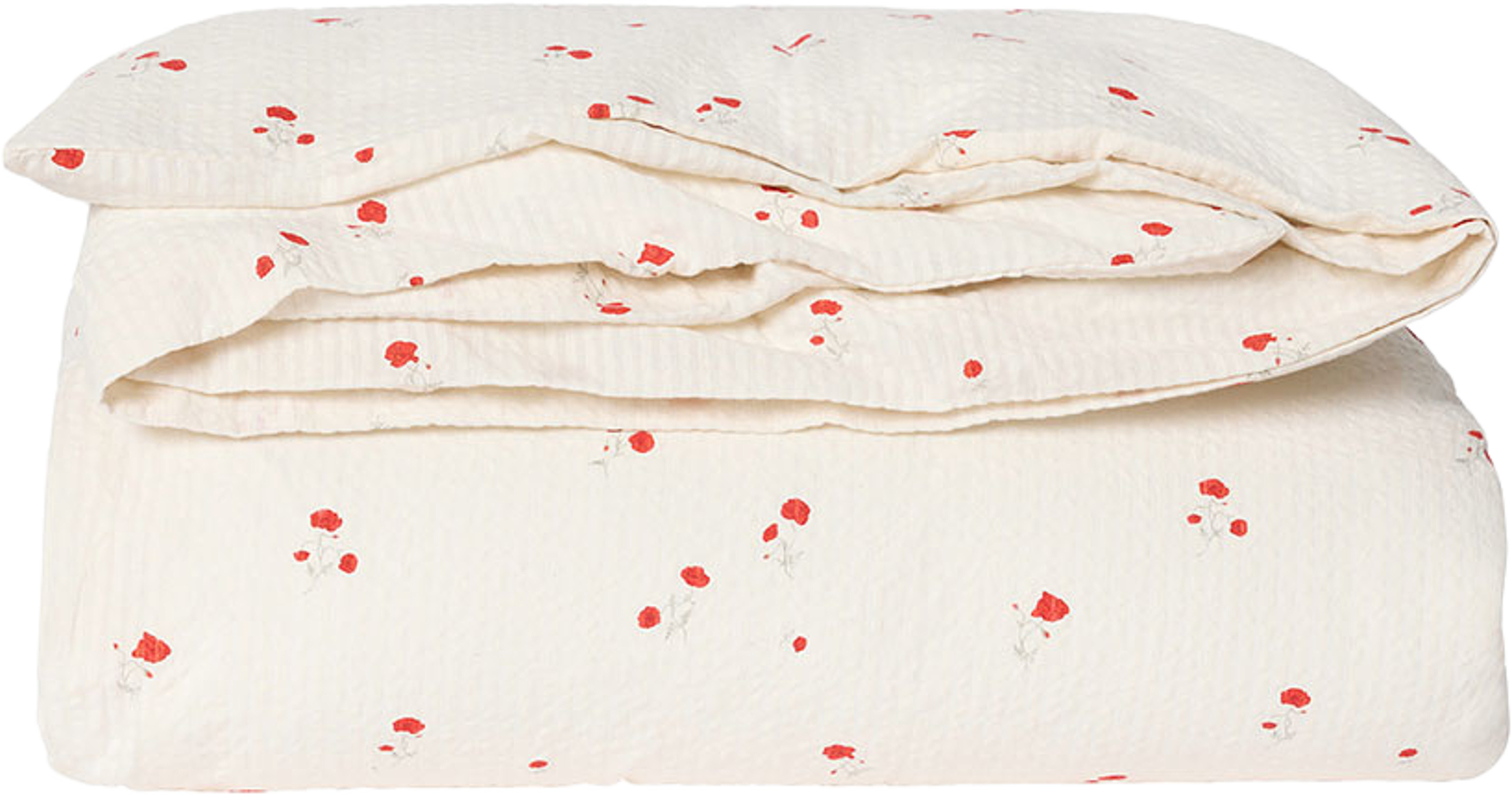 Poppy Seersucker Duvet Cover 220x220 cm, från Garbo&Friends, i färgen Poppy. Klicka för att öppna bilden i stort format